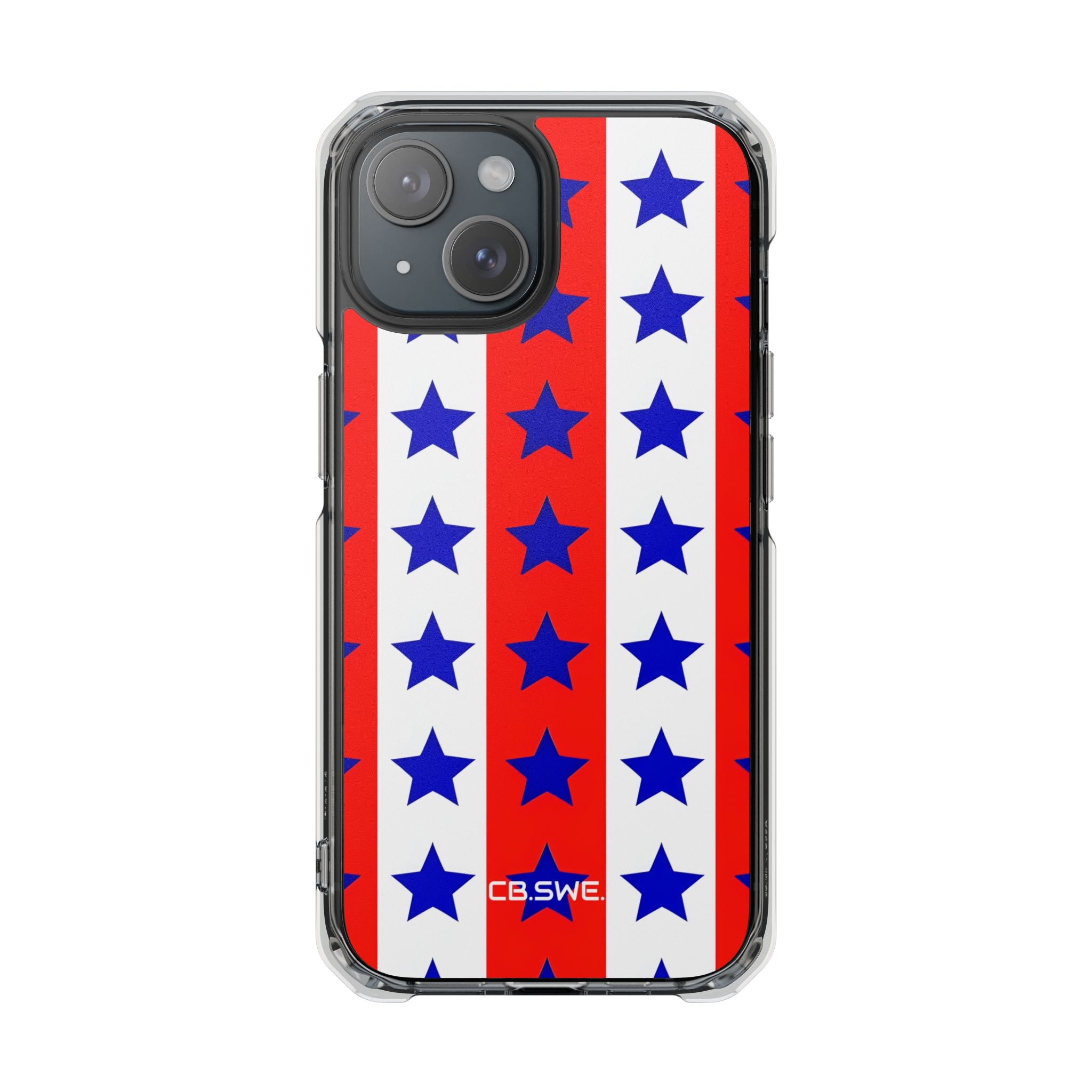 Patriotic American Flag Inspired Seamless iPhone 15 - Impact Clear+