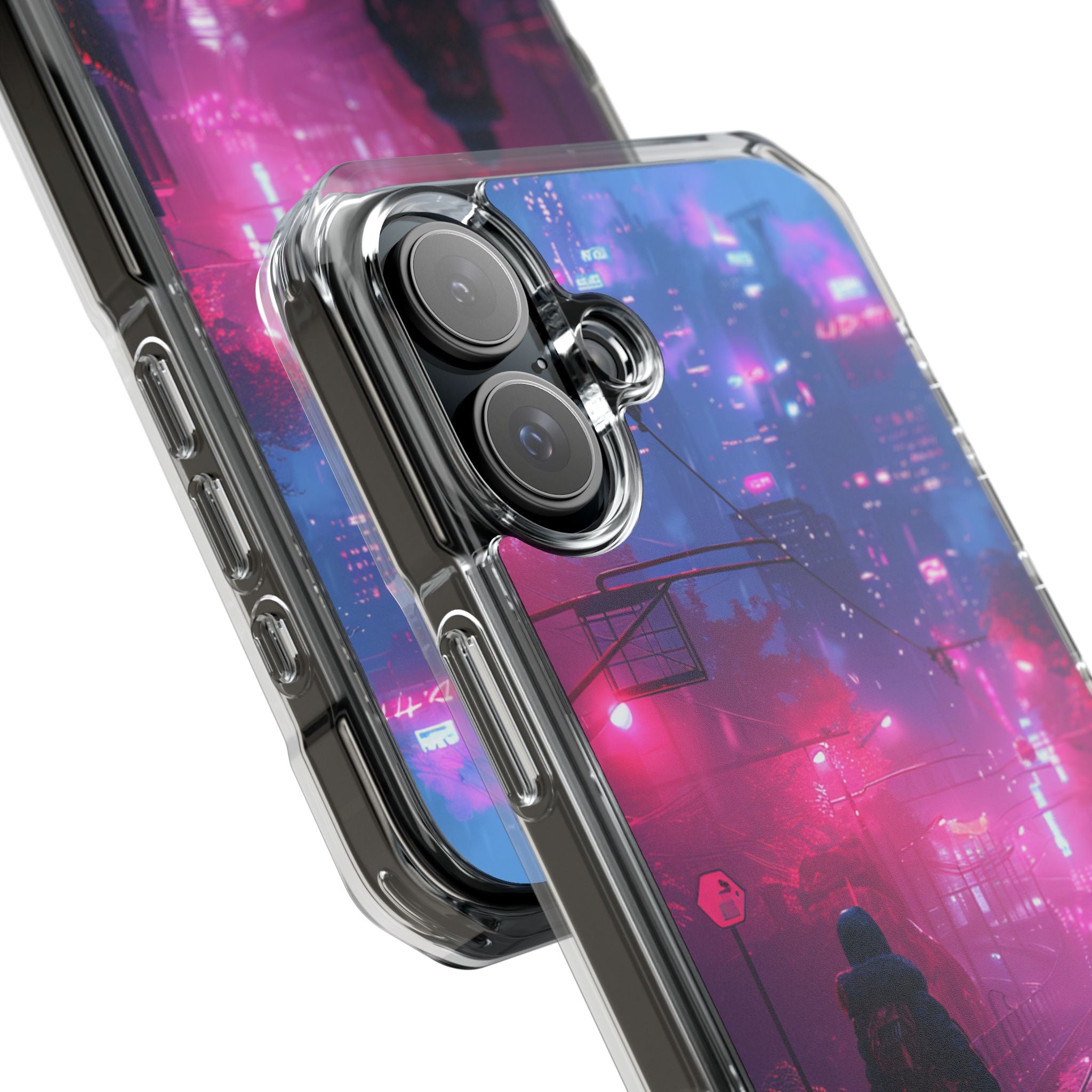 Neon Shadow City iPhone 16 - Impact Clear+