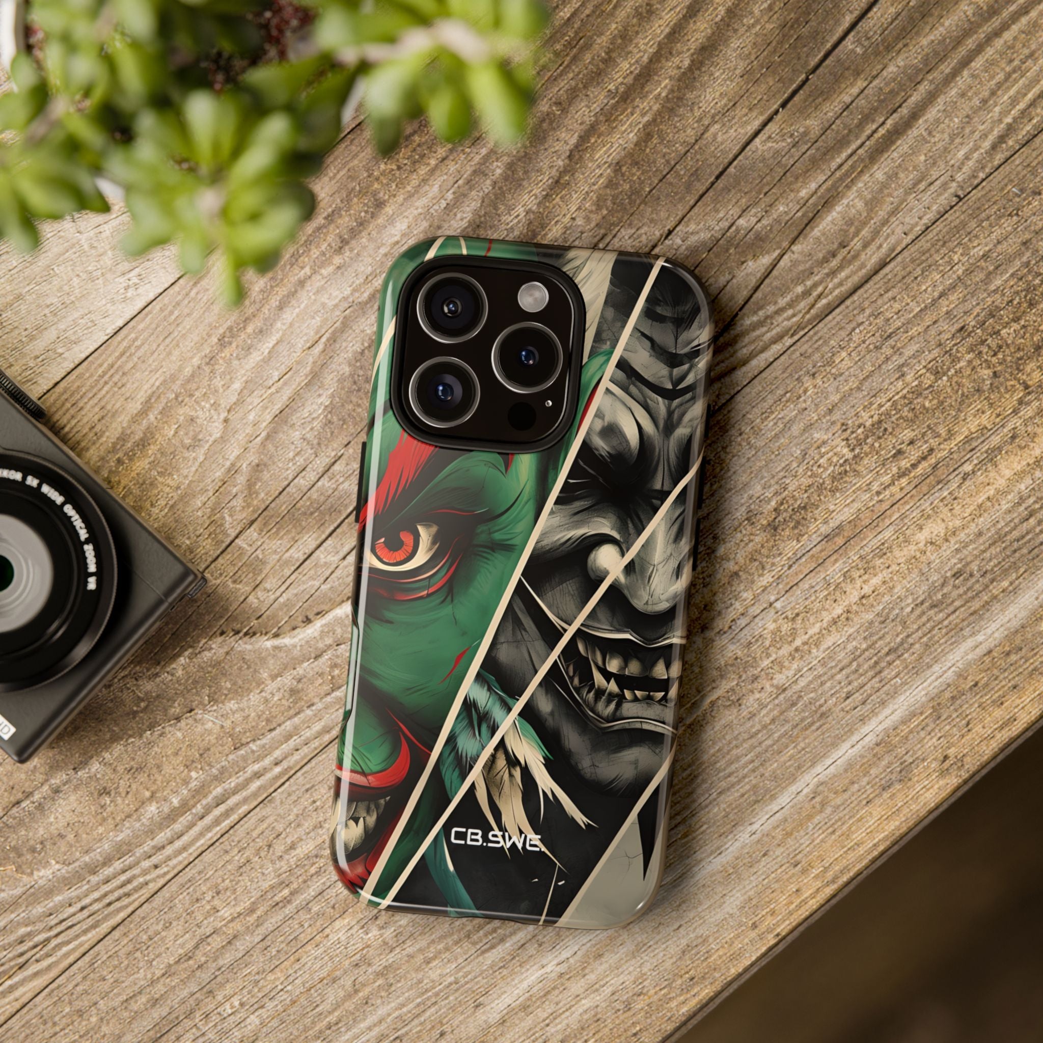 Striking Japanese Mask Art Vivid Colors iPhone 16 - Tough