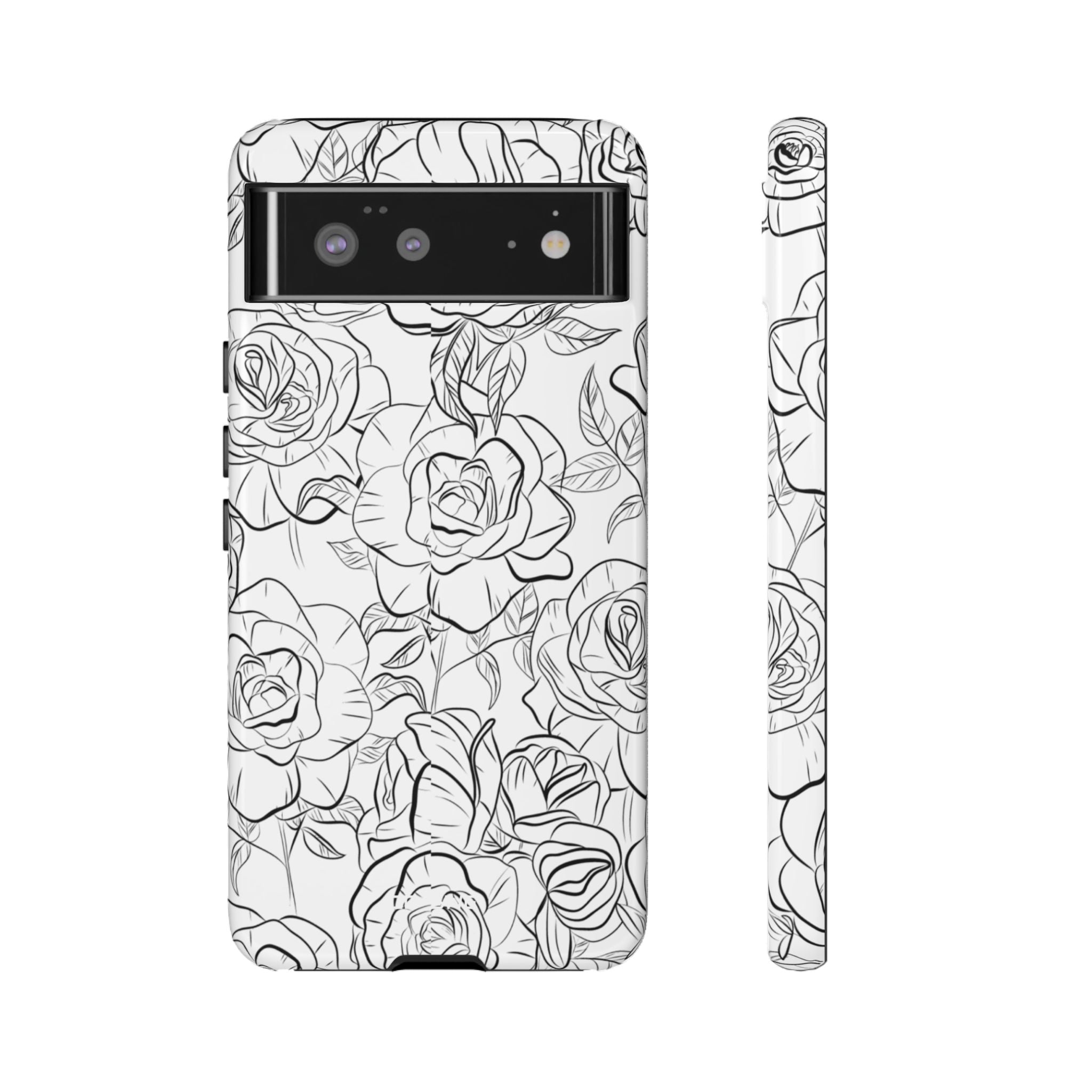 Intricate Rose Sketches - Google Pixel Case