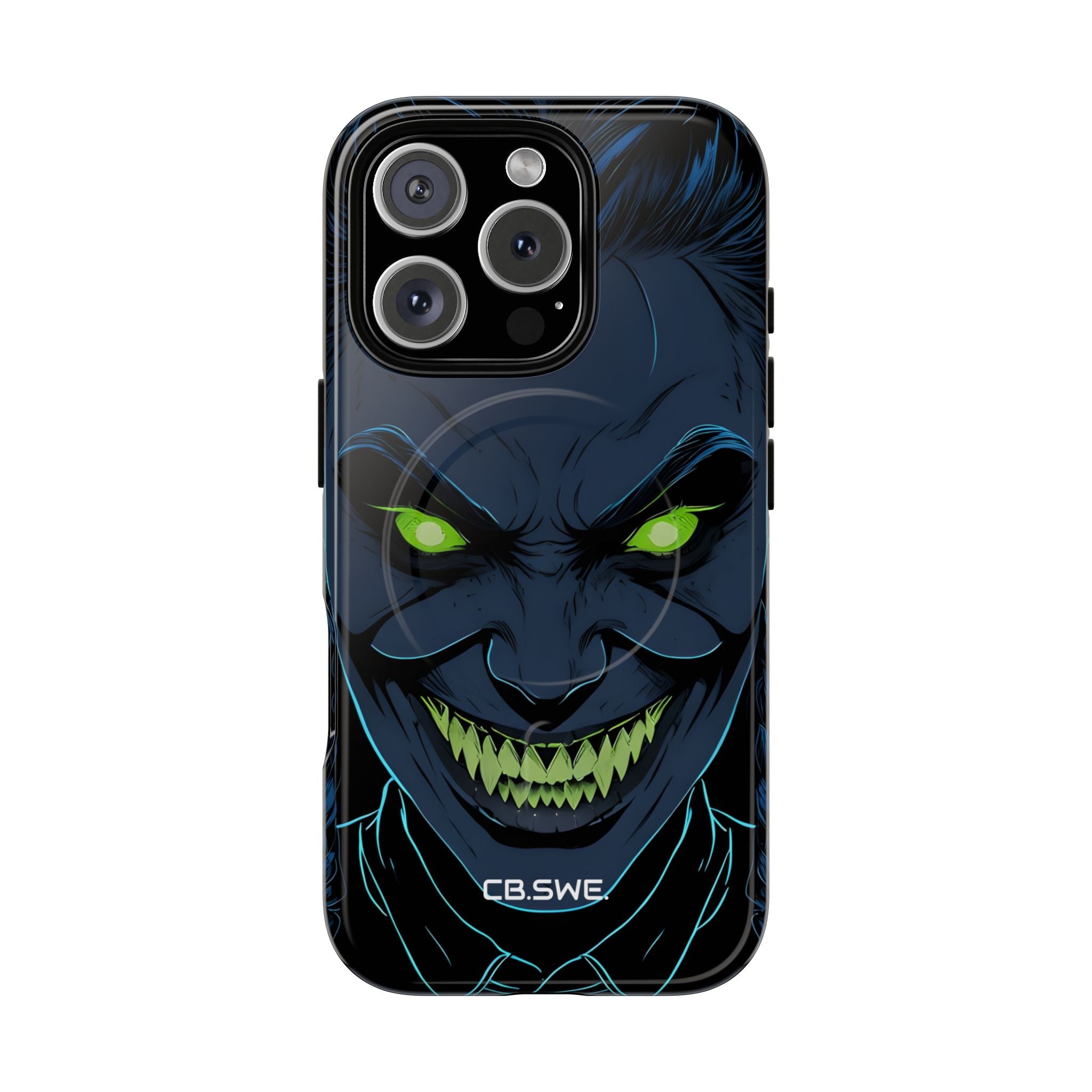 Eerie Sinister Character Neon Green Eyes iPhone 16 - Tough+