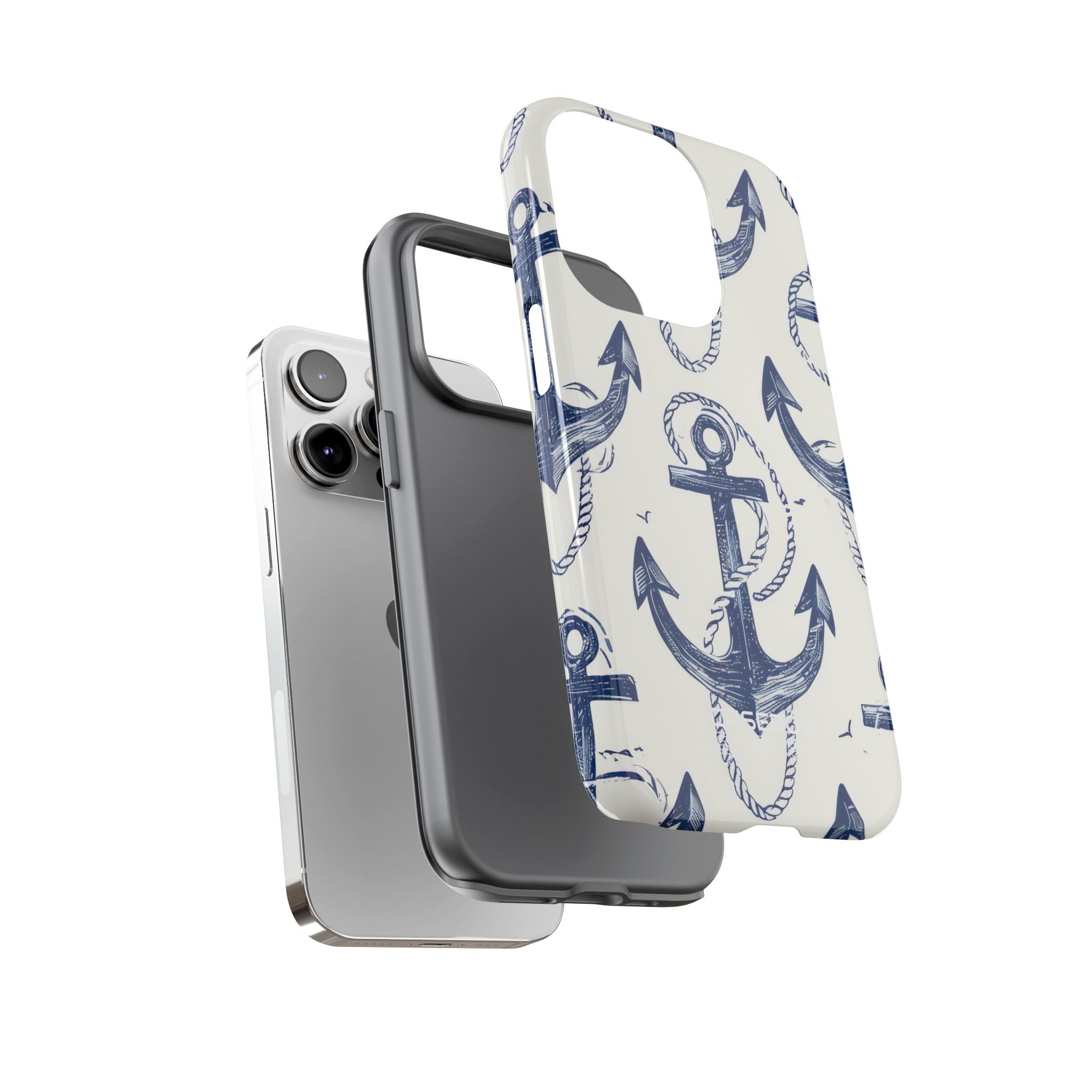 Arazzo con ancora blu navy iPhone 14 - Tough