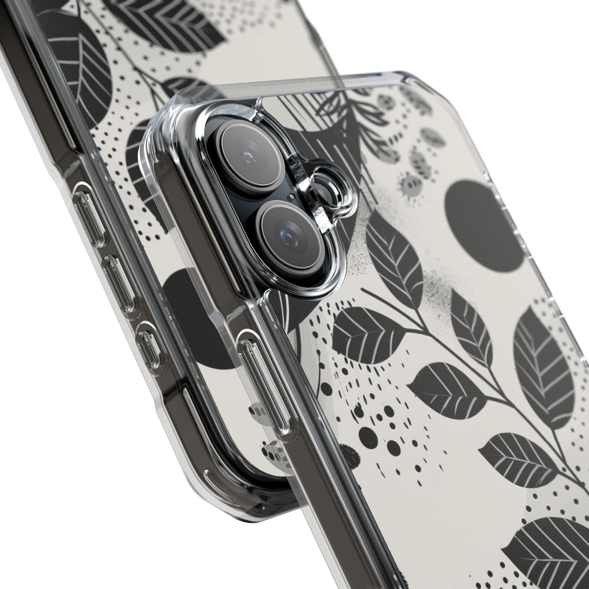 Monochrome Leaf Rhythm iPhone 16 - Impact Clear+