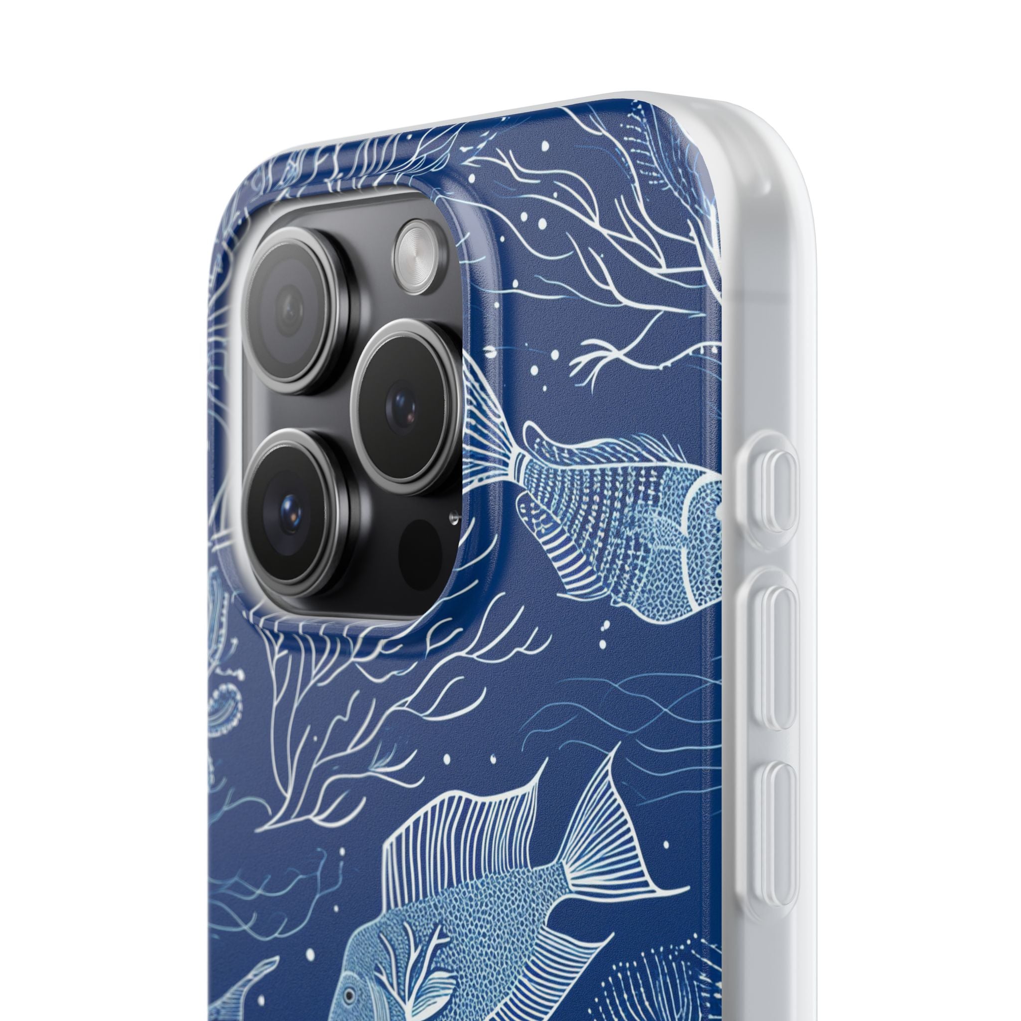 Navy Scale Reef iPhone 15 Pro Case - Soft