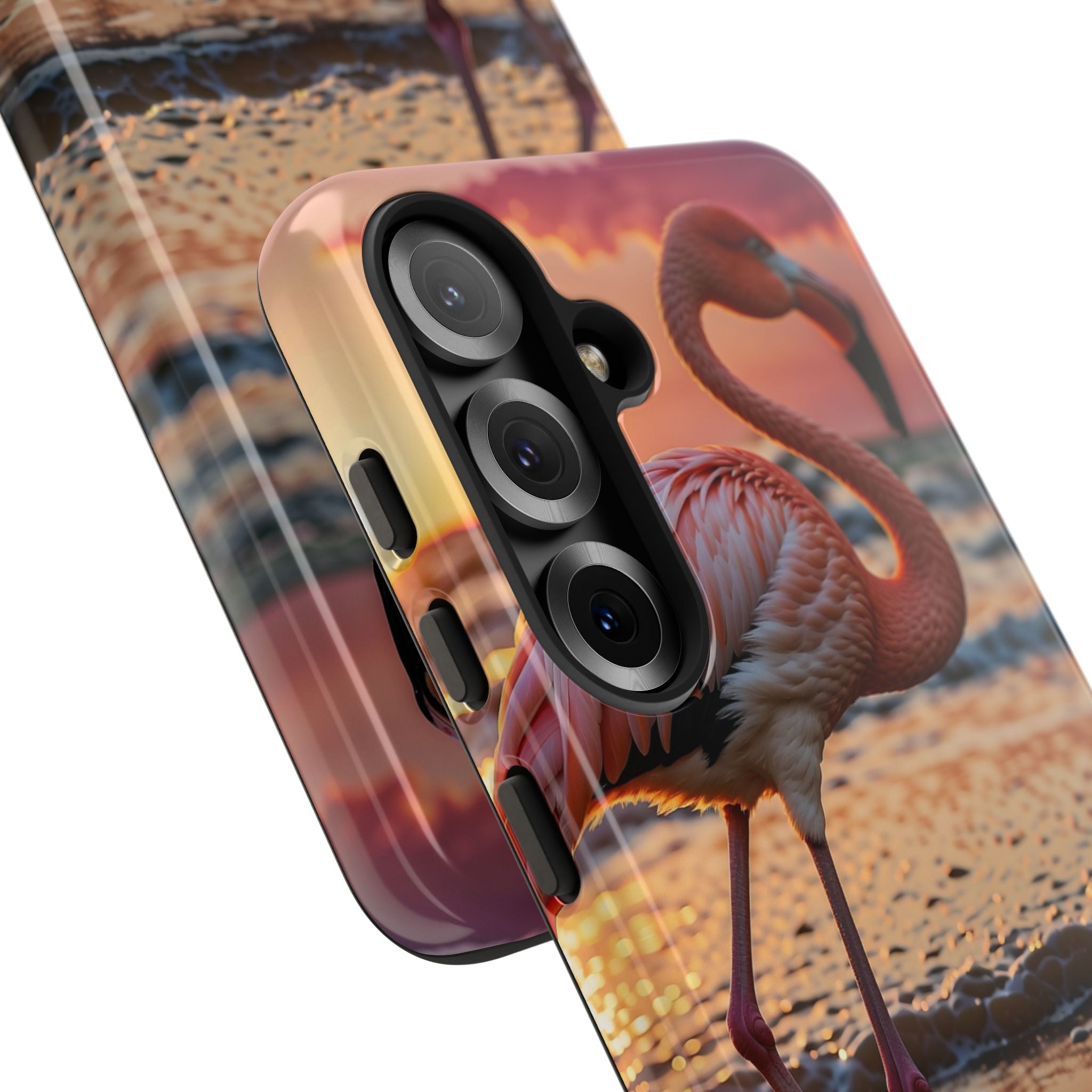 Sunset Flamingo Stand - Samsung Case