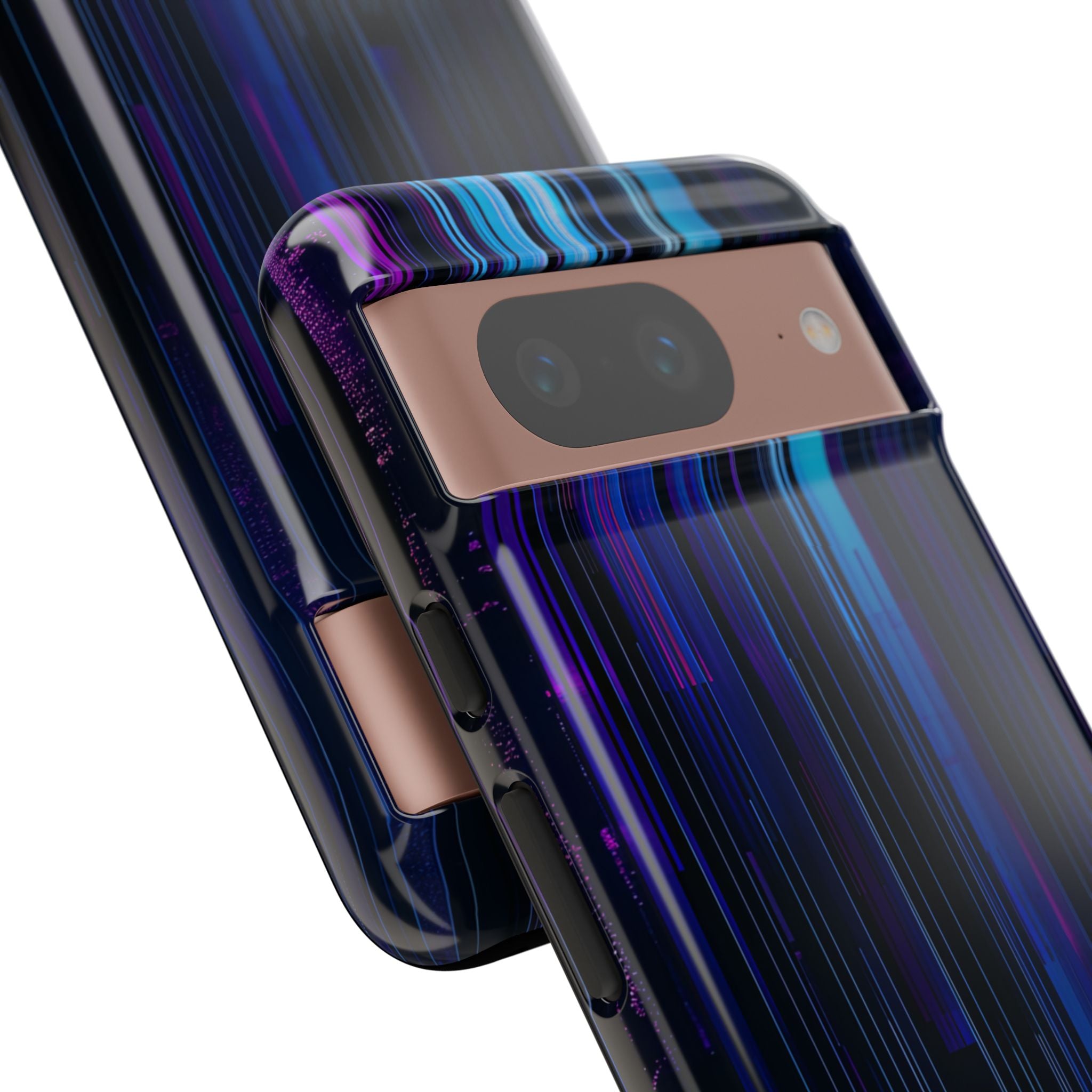 Neon Glitch Stripes Google Pixel 8 - Tough