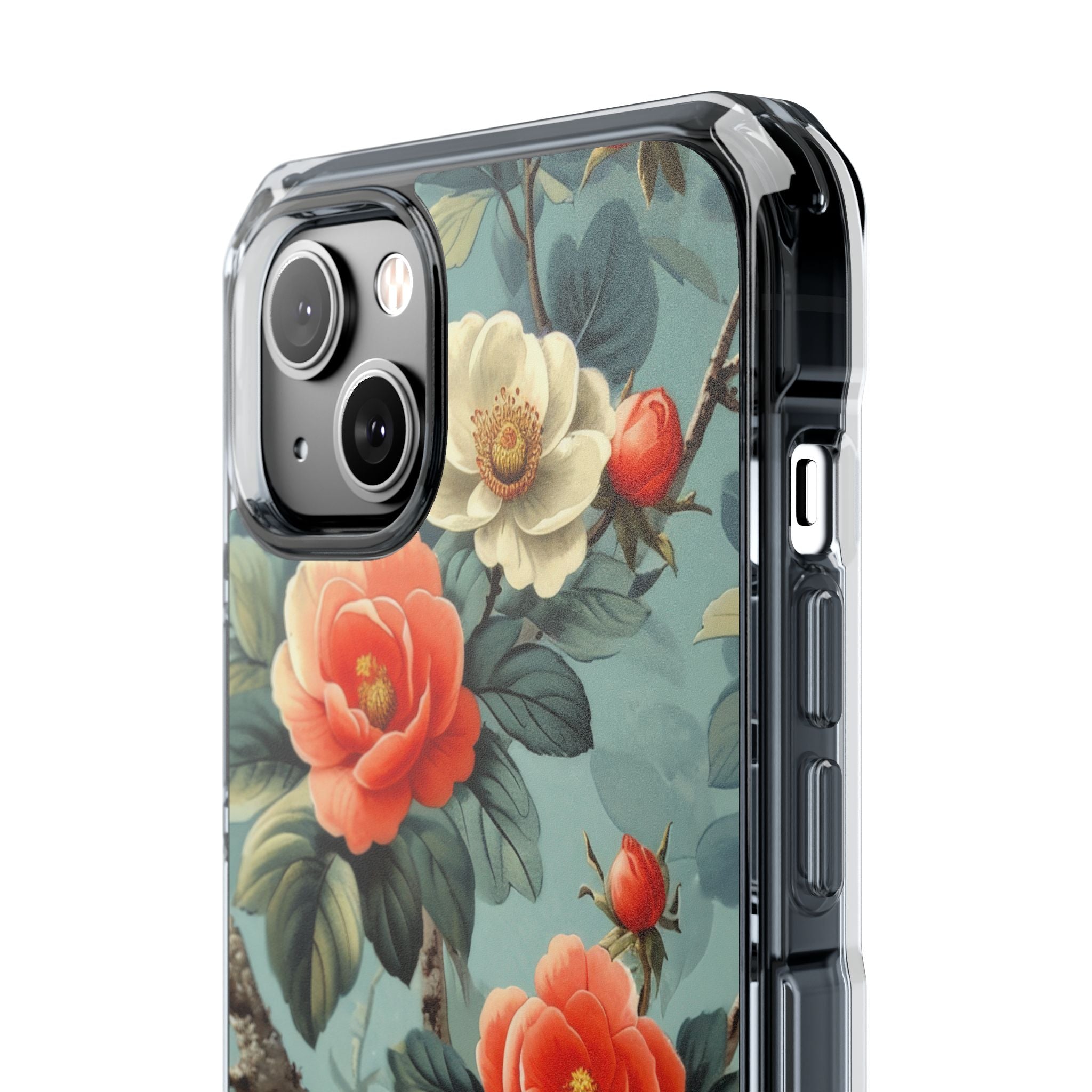 Coral Blossom Tapestry iPhone 14 - Impact Clear+
