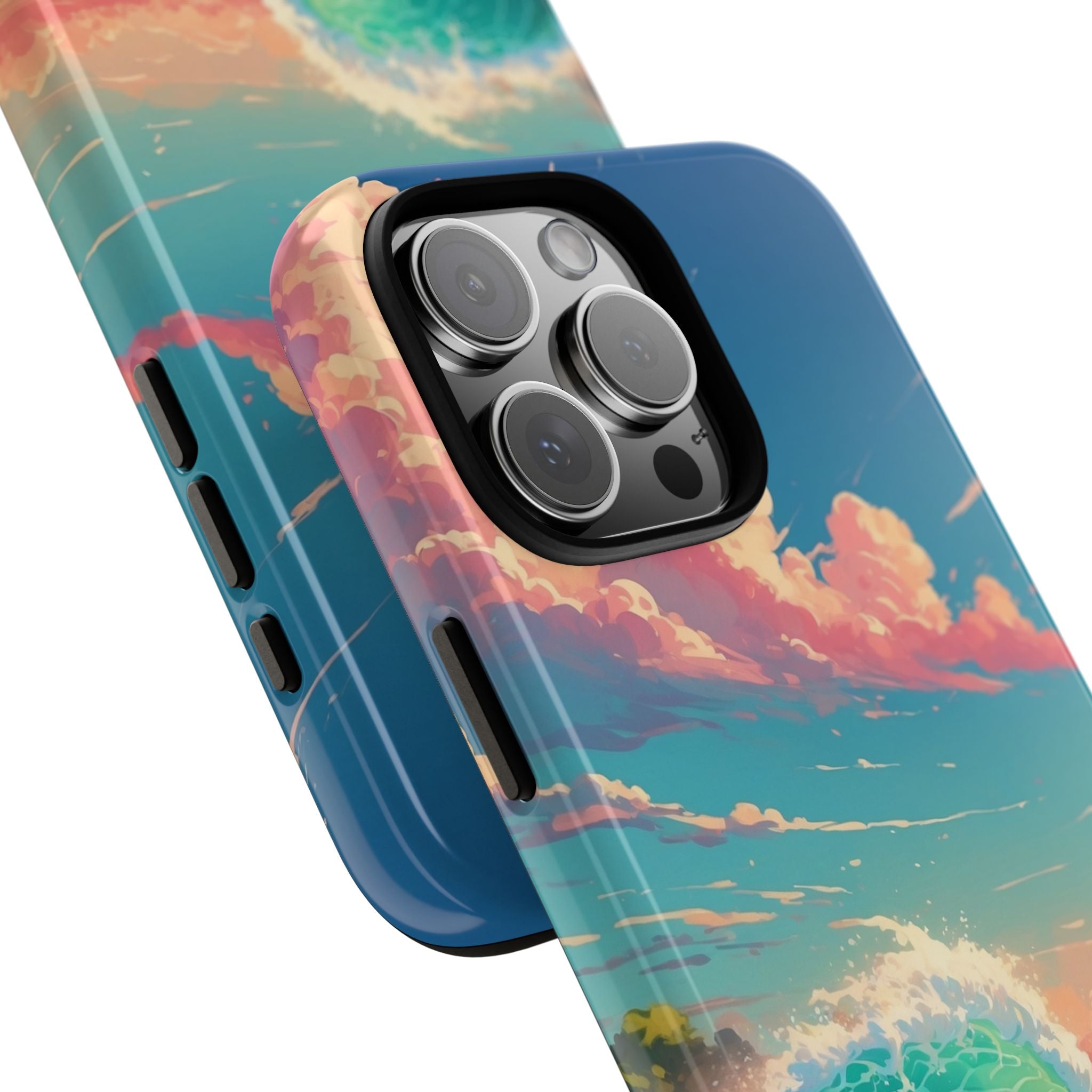 Turquoise Curl iPhone 16 Pro Max Case - Tough