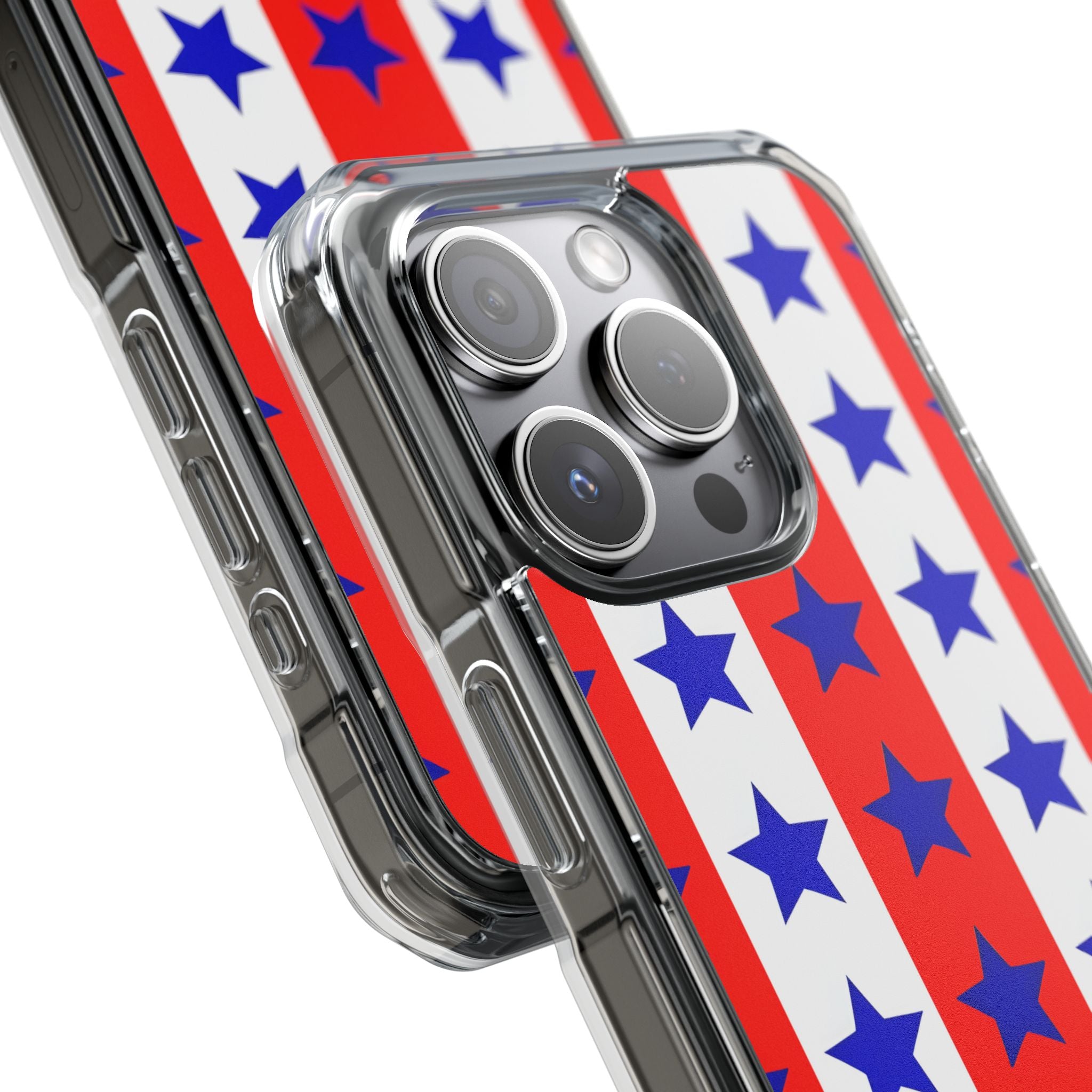 Patriotic American Flag Inspired Seamless iPhone 15 - Impact Clear+