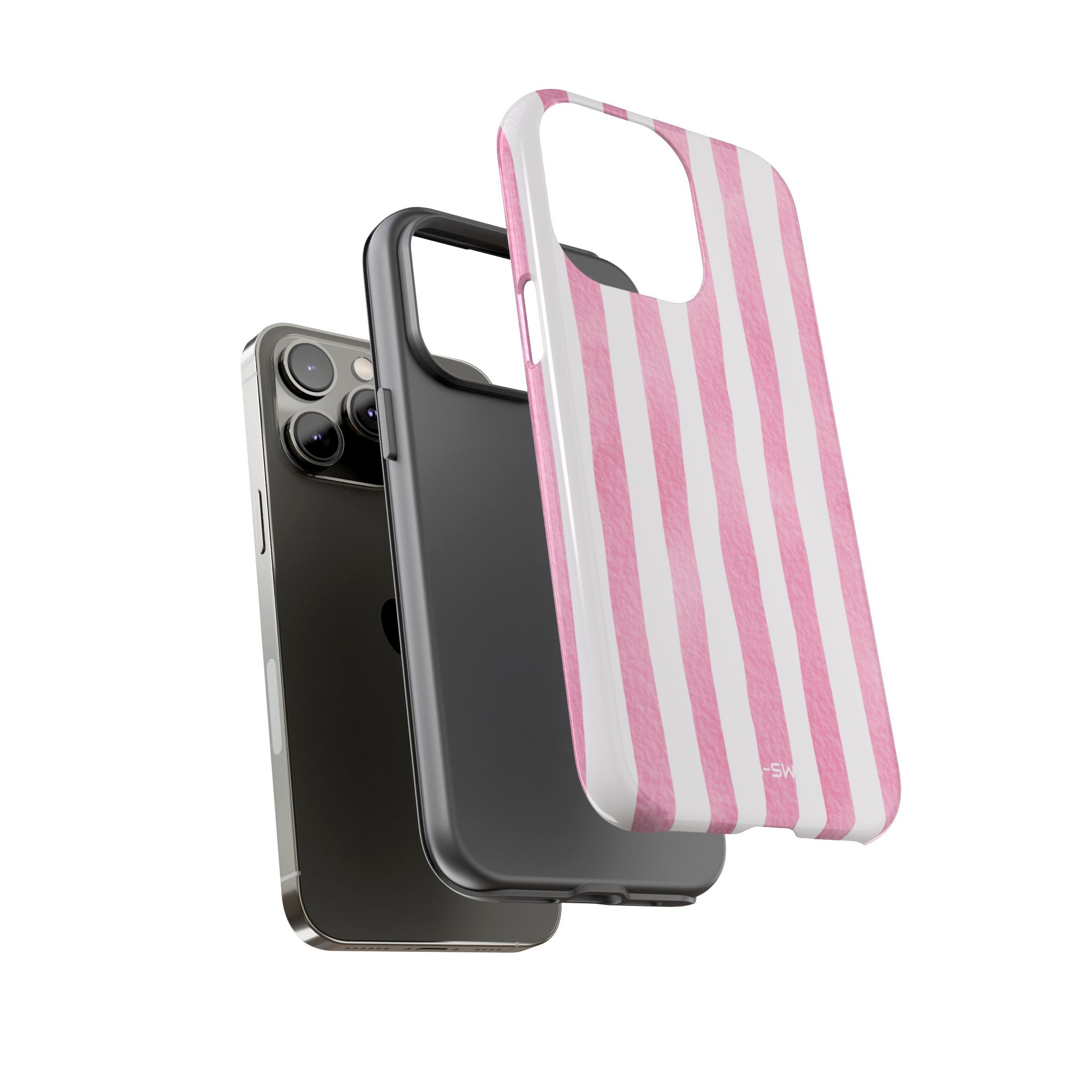 Pink Watercolor Stripes - iPhone Case