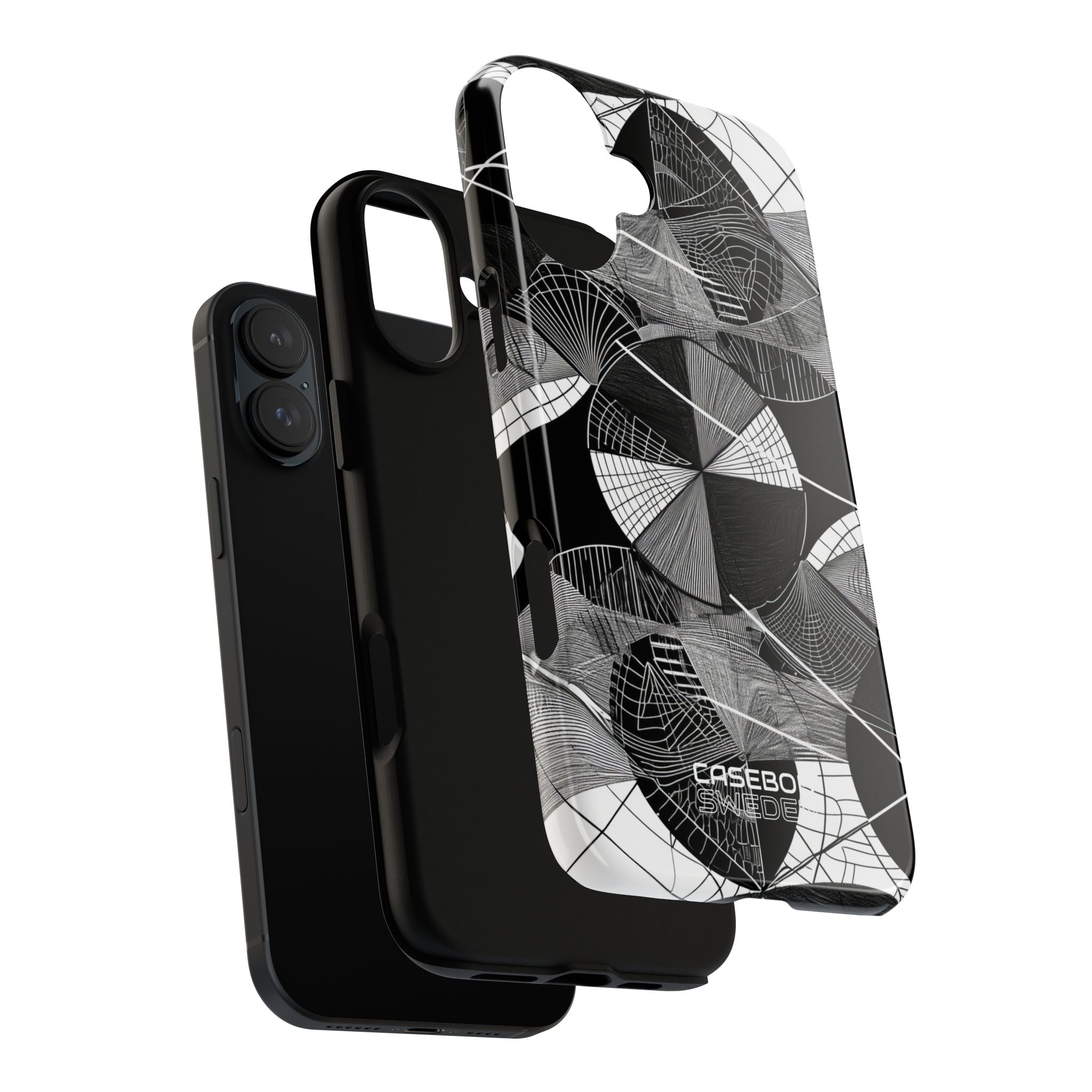 Labirinto a Cerchio Monocromatico iPhone 16 - Tough