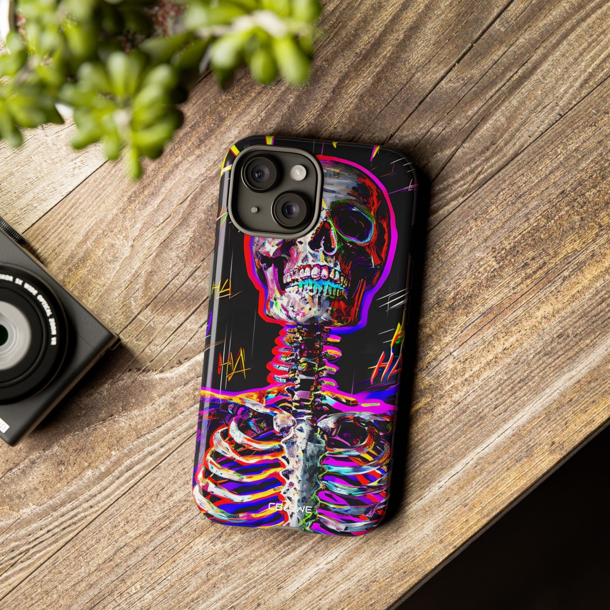 Neon Skeleton Chaos - iPhone Case