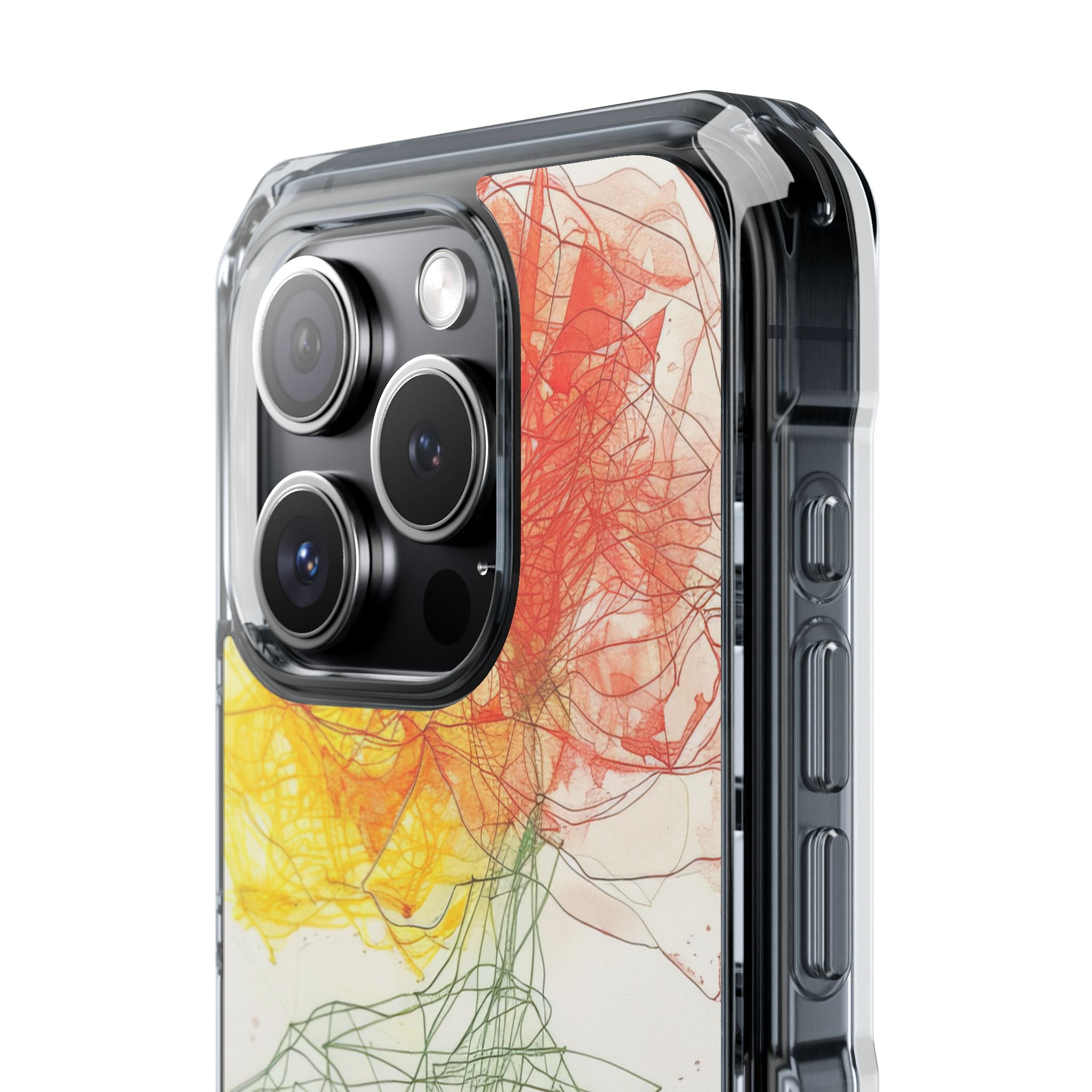 Fiery Blossom Tangle iPhone 15 - Impact Clear+