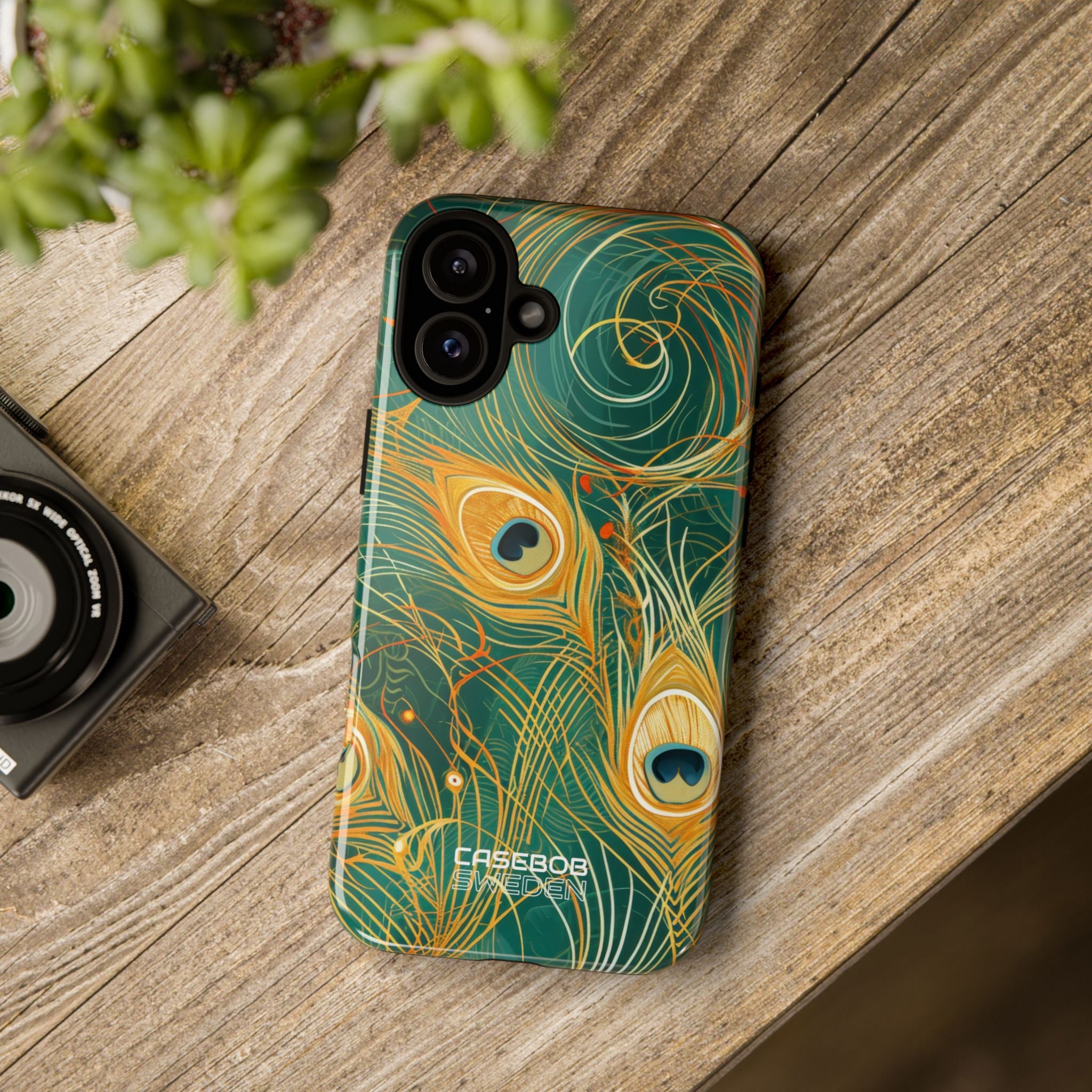Vibrant Peacock Whirl iPhone 16 - Tough