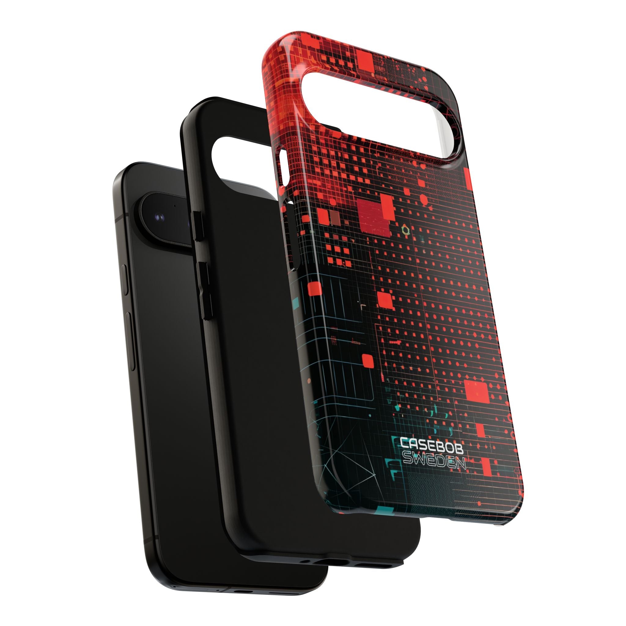 Crimson Circuit Grid Google Pixel 9 - Tough