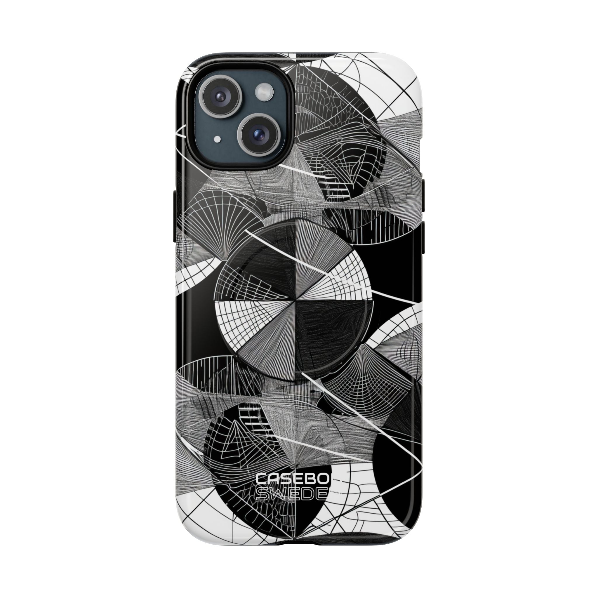 Labirinto a Cerchio Monocromatico iPhone 15 - Tough+