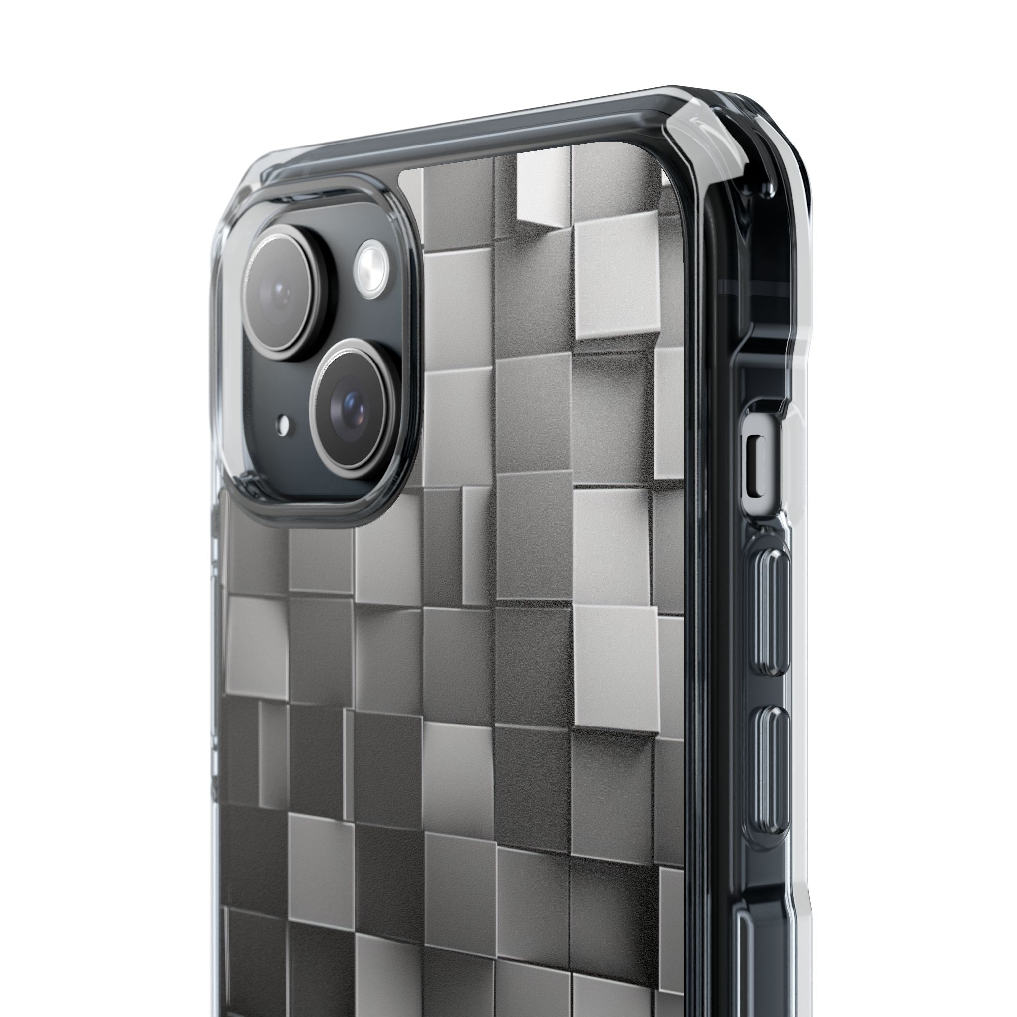 Monochrome Cube Depth iPhone 15 - Impact Clear+