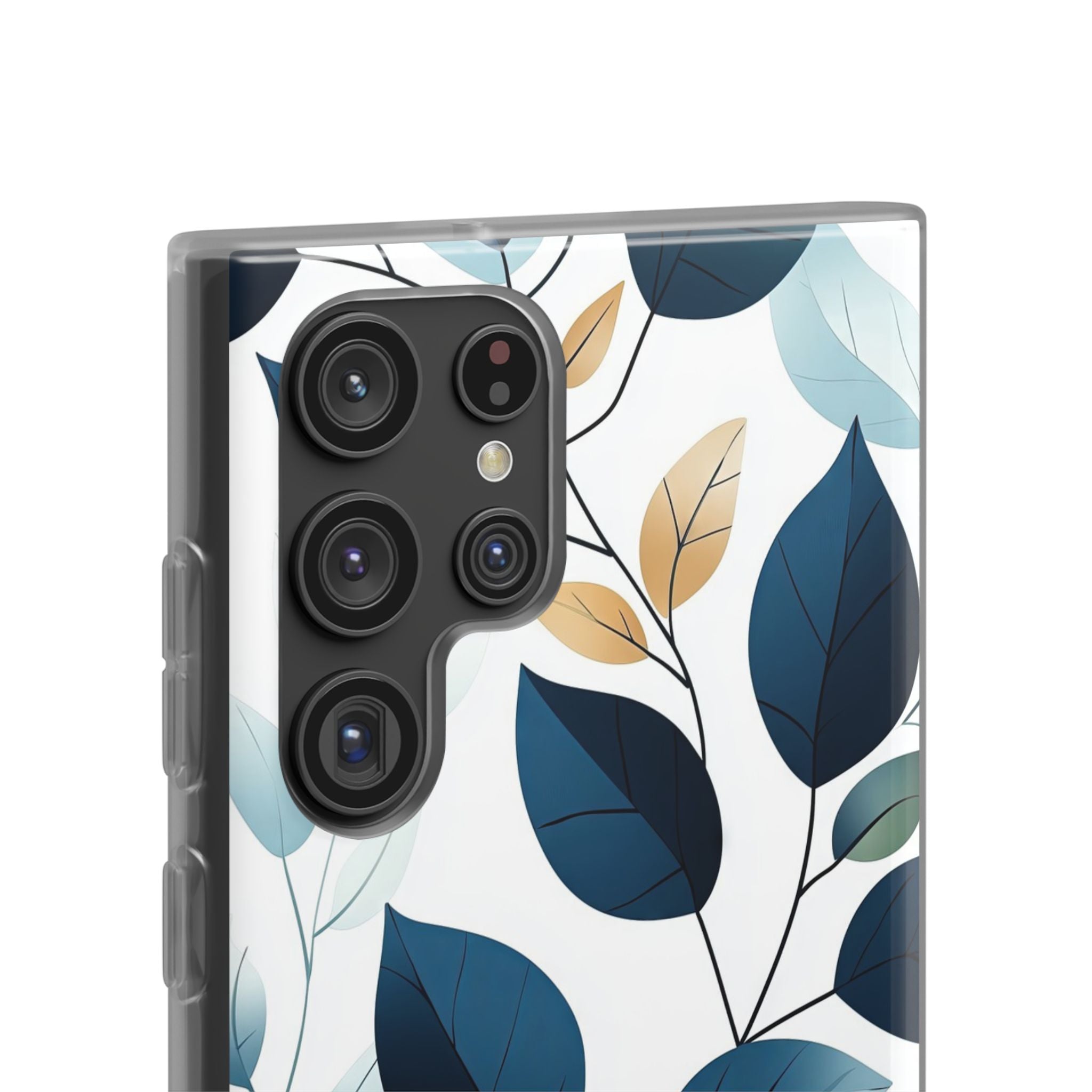 Navy Leaf Veins Samsung S22 Ultra Case - Soft