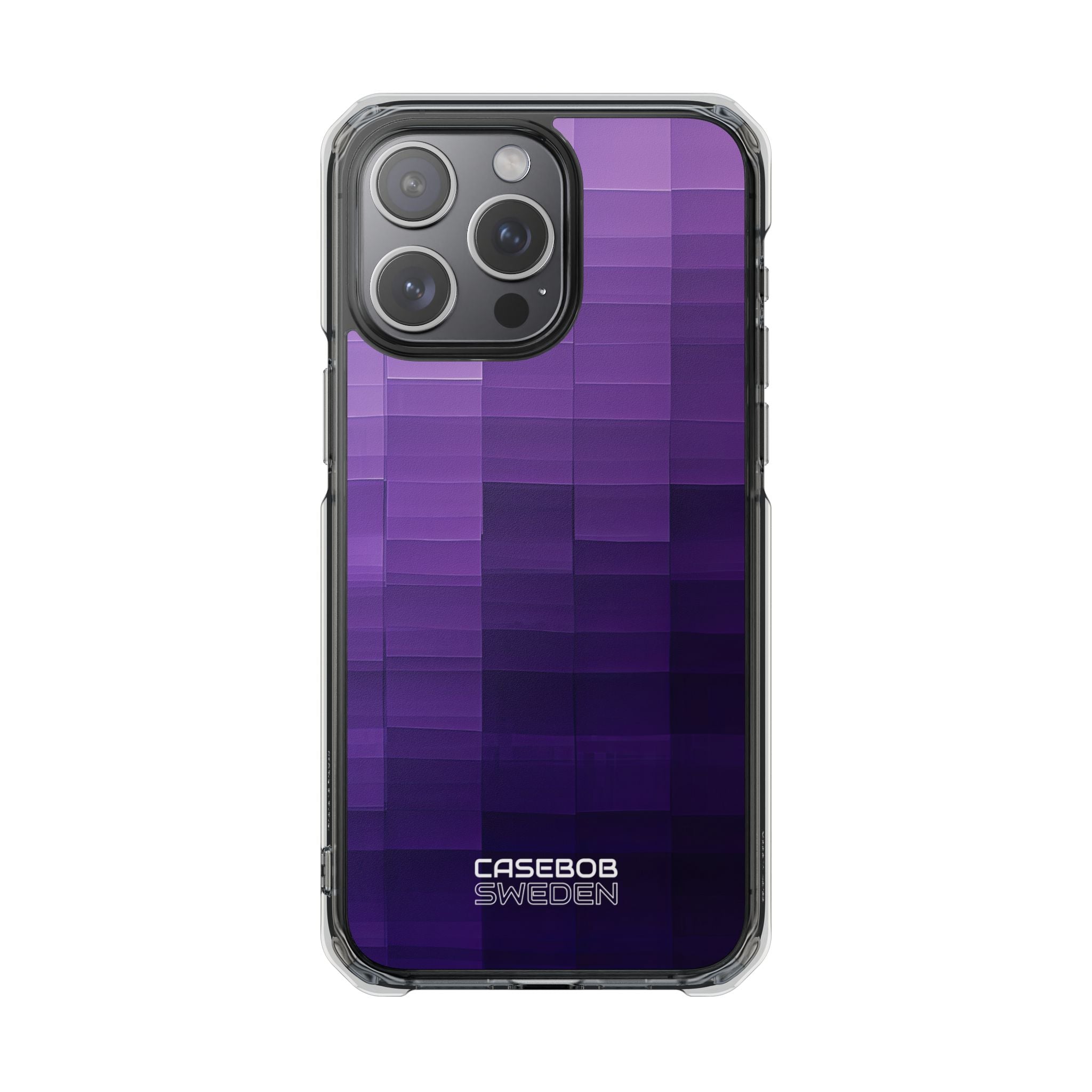 Purple Horizon Grid iPhone 15 - Impact Clear+