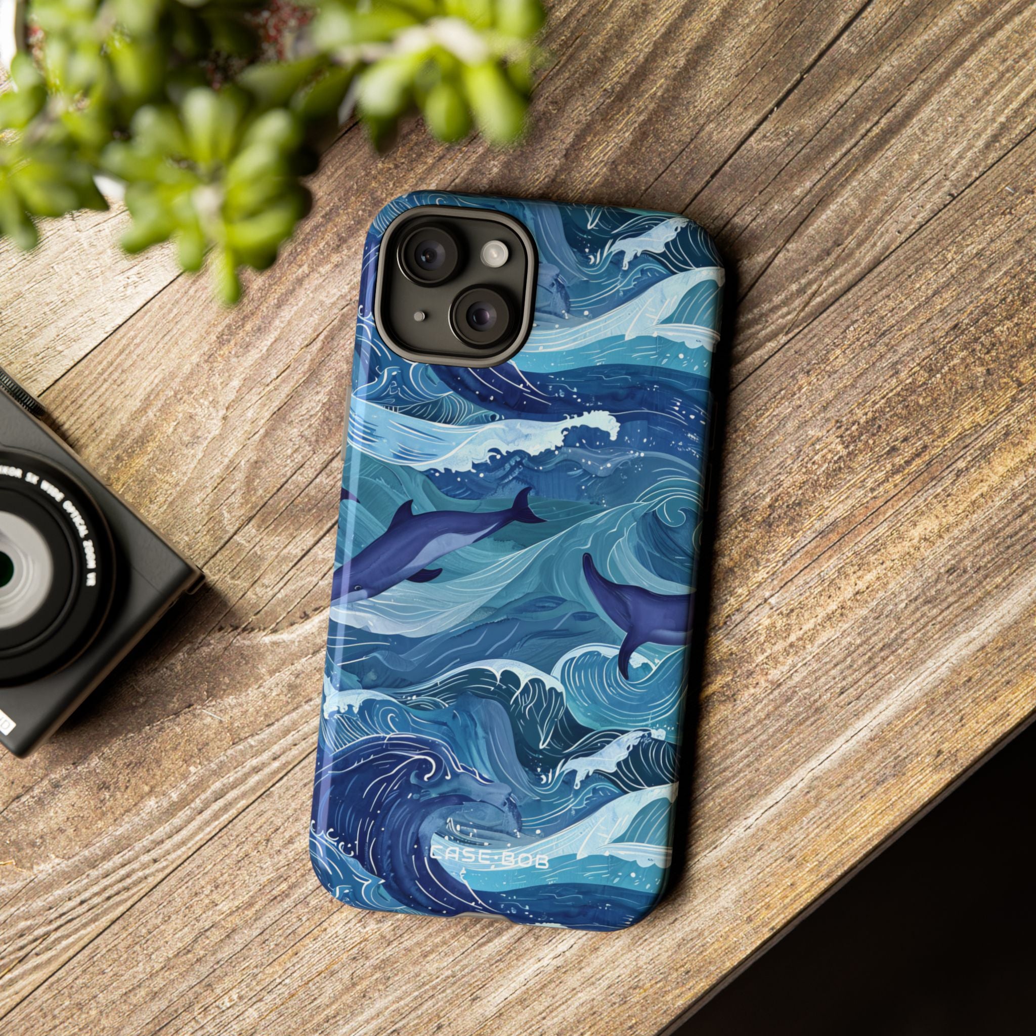 Dolphin Waves iPhone 15 Plus Case - Tough