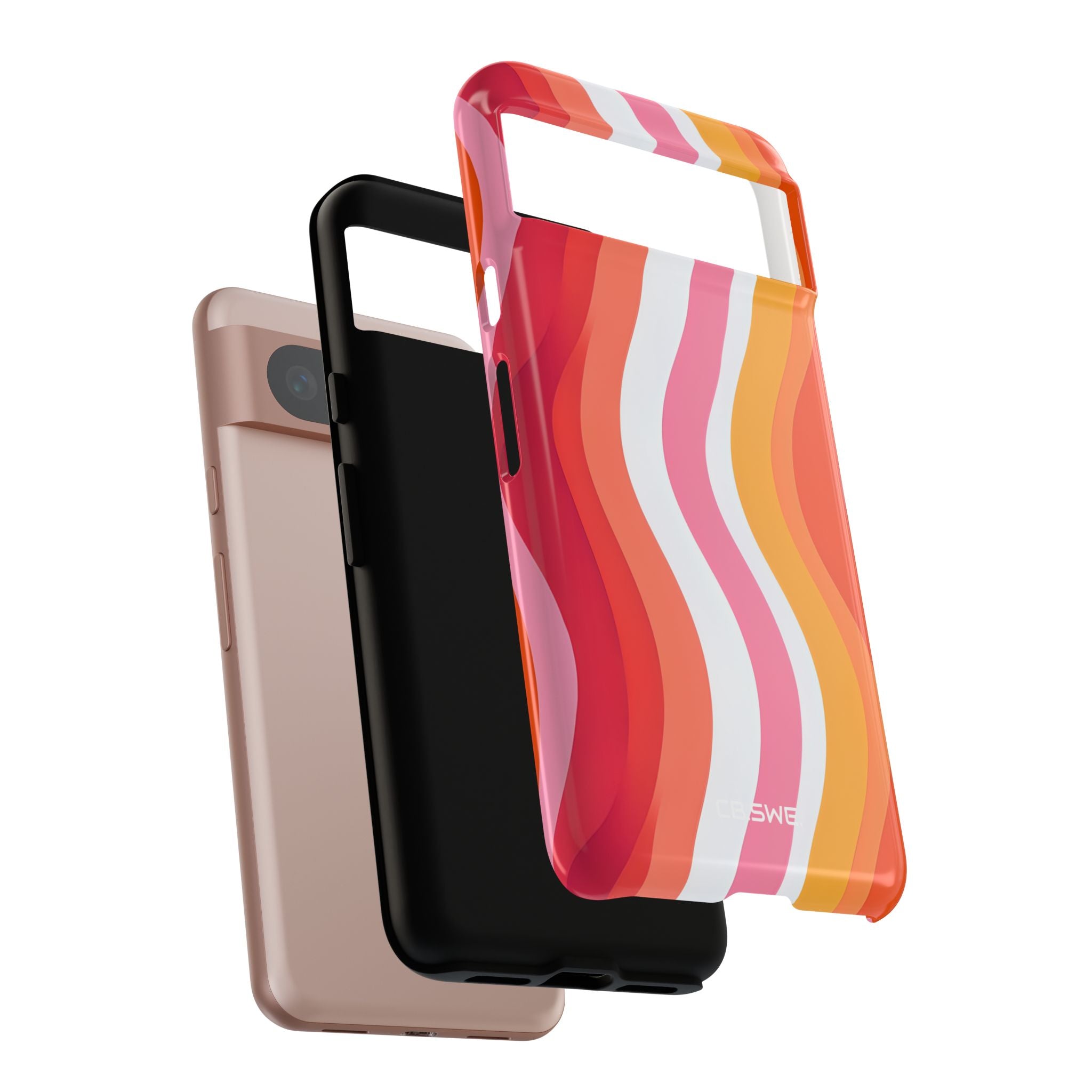 Vibrant Retro Vertical Wavy Stripes Google Pixel 8 - Tough