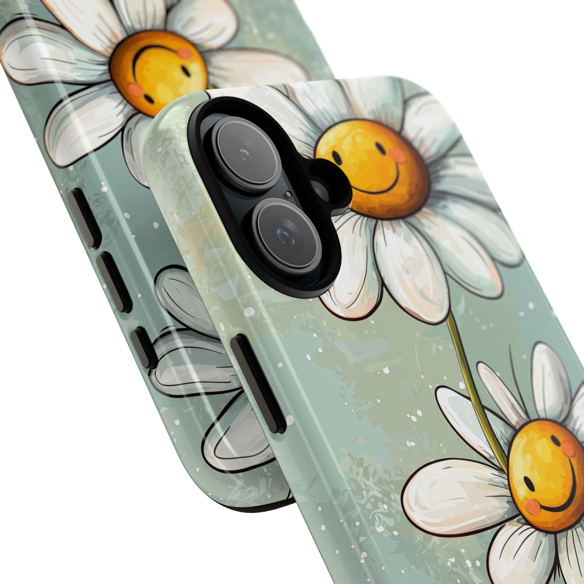 Smiling Daisies Green iPhone 16 Plus Case - Tough