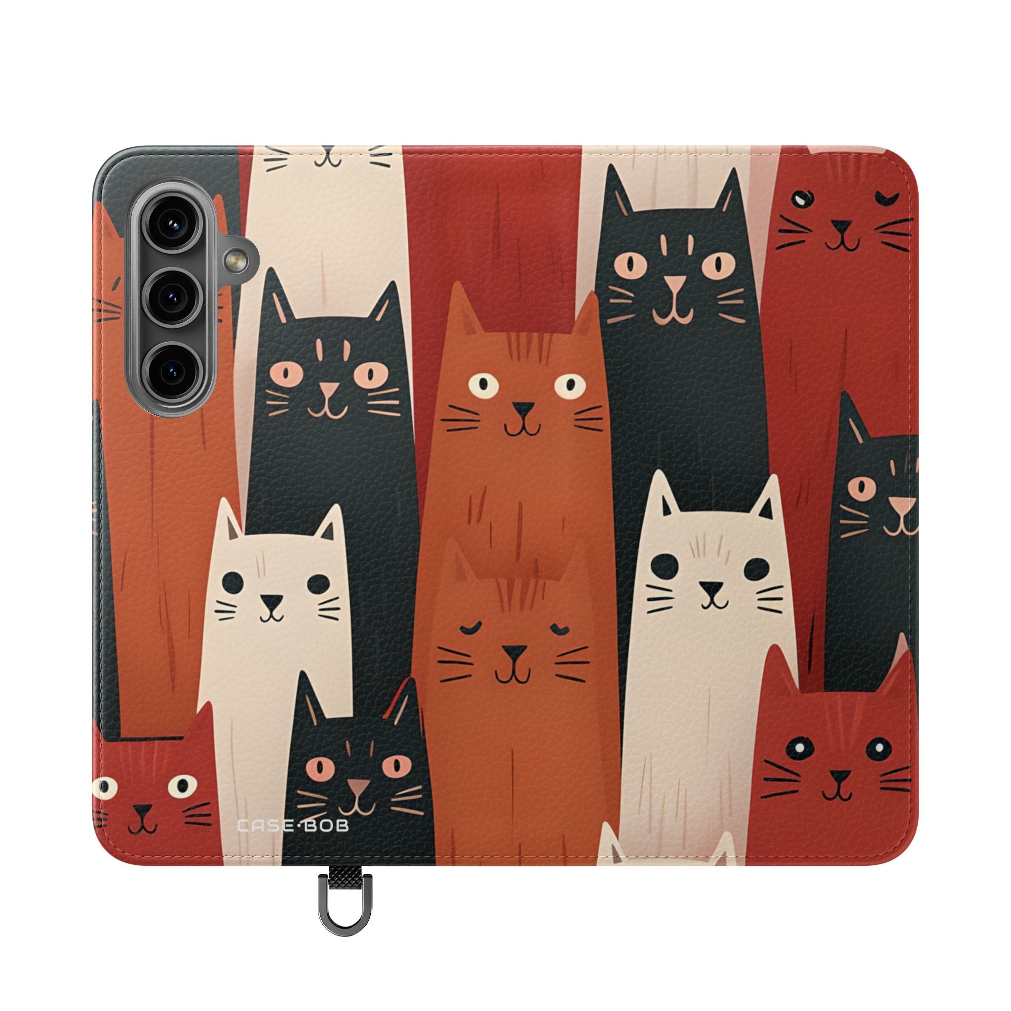 Cat Columns Orange - Samsung S24 Case - Wallet