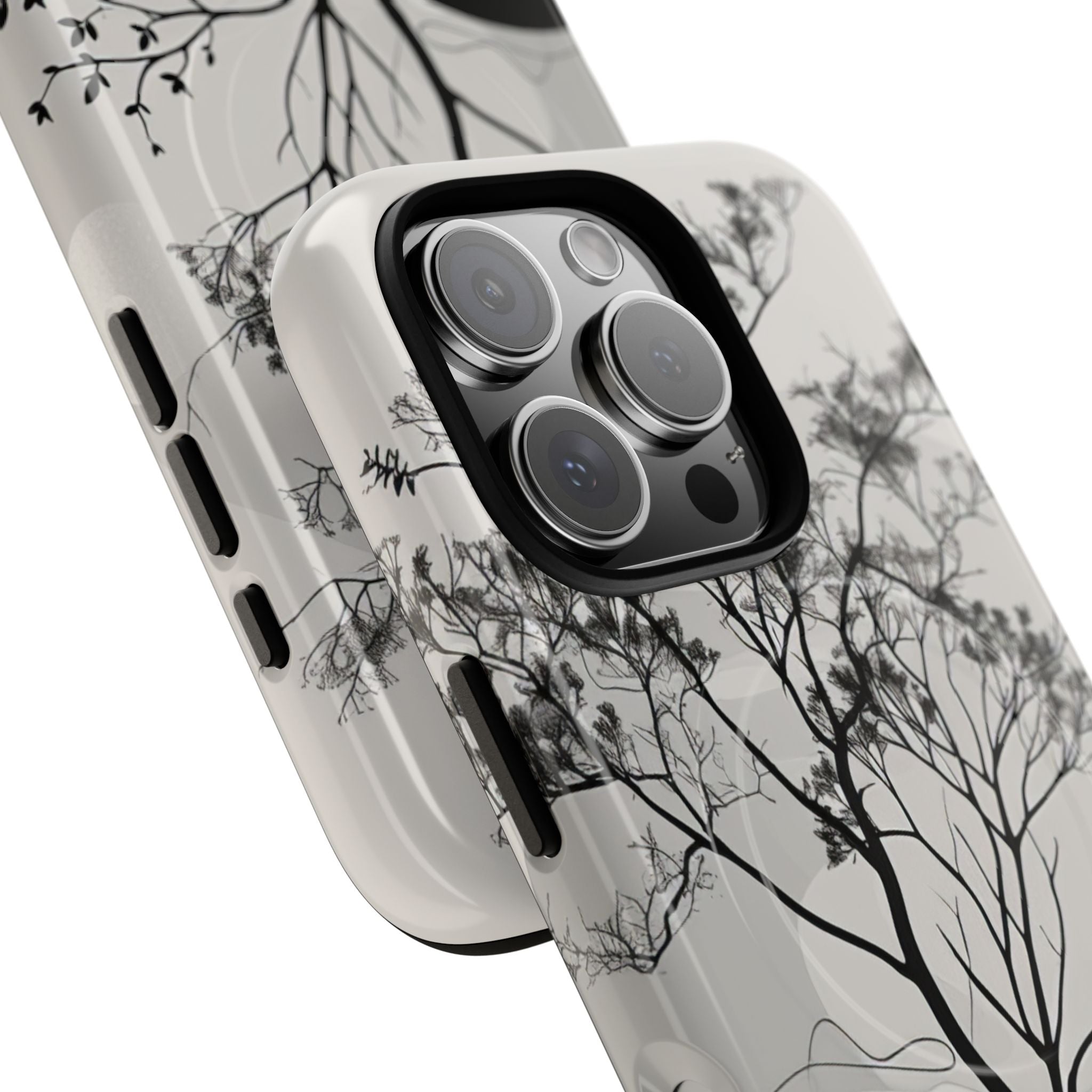 Monochrome Drip Tree iPhone 16 - Tough+