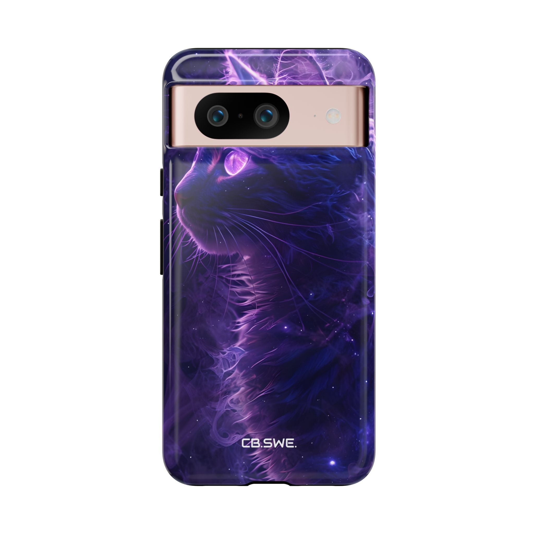 Cat with Cosmic Glow and Mystical Swirls Google Pixel 8 - Tough