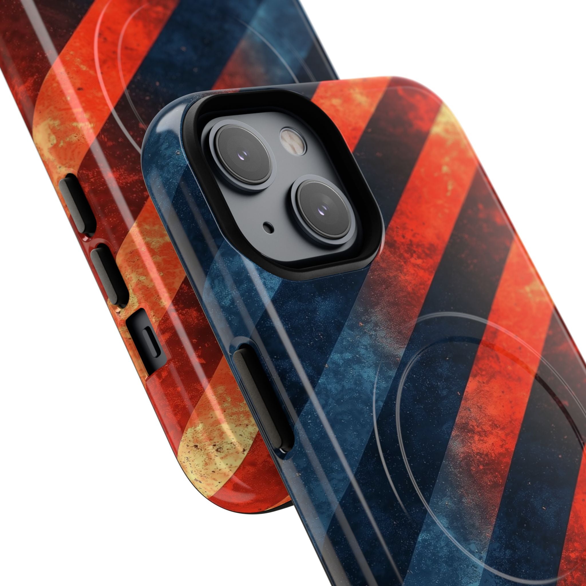 Diagonal Stripes Blaze iPhone 14 Case - Tough+