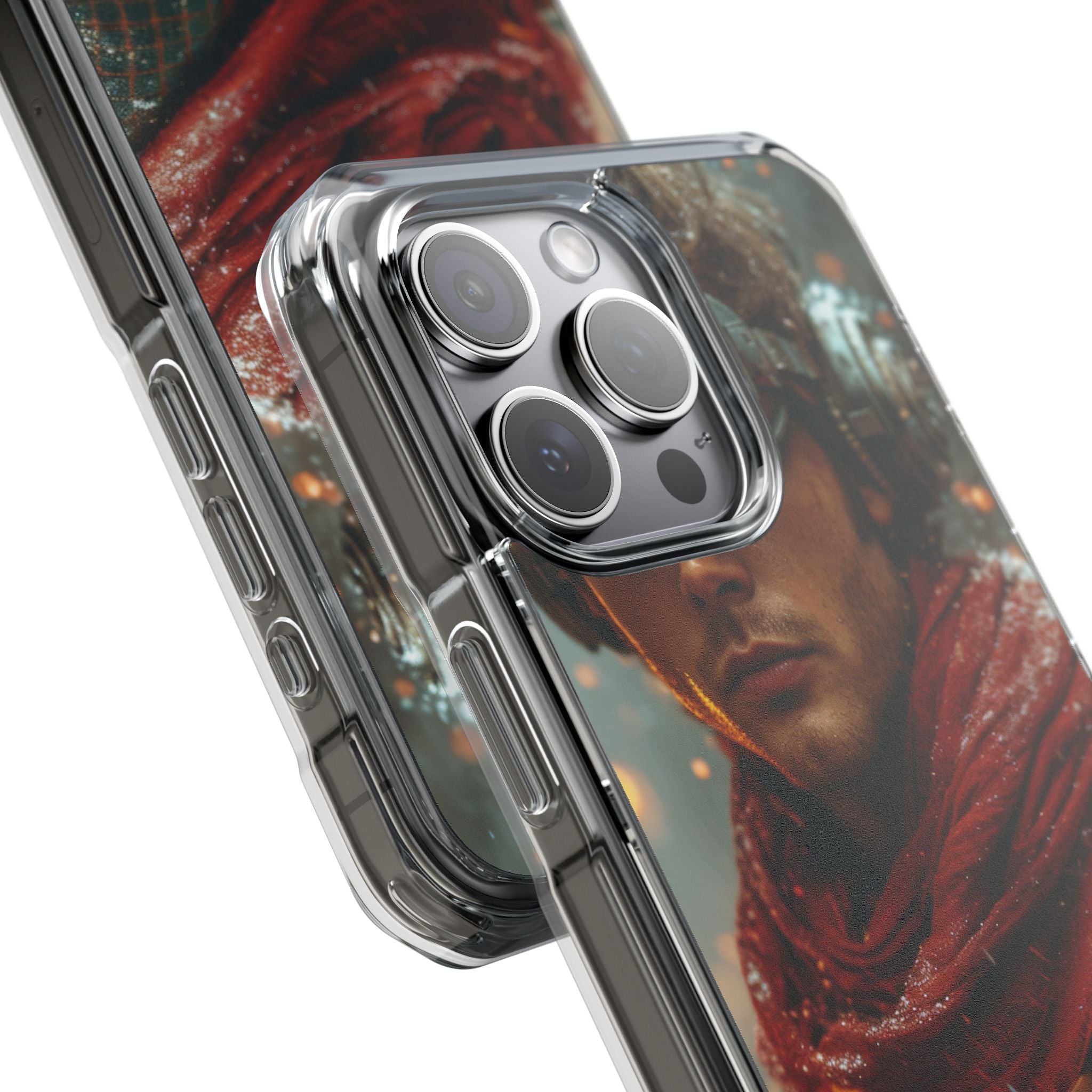 Futuristic Steampunk Explorer iPhone 15 - Impact Clear+