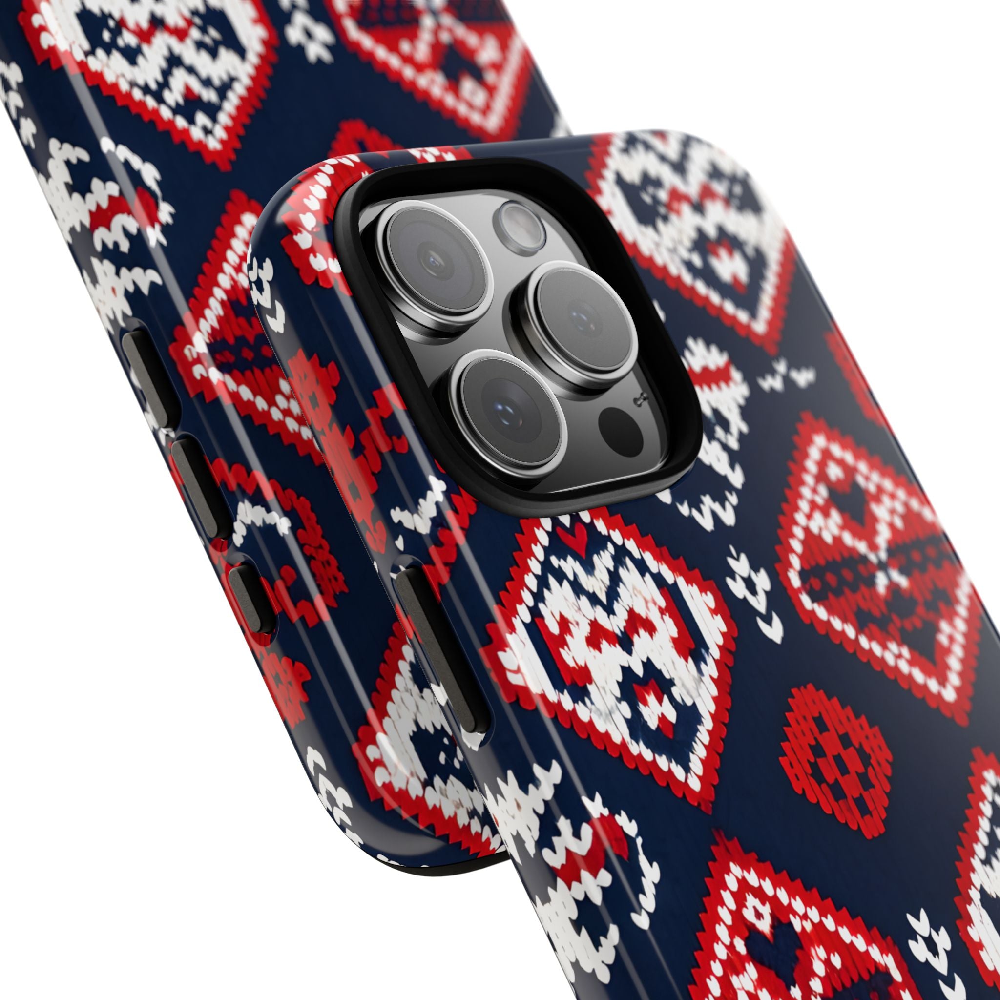 Festive Fair Isle Knitted Diamond Winter Clothing iPhone 16 - Tough