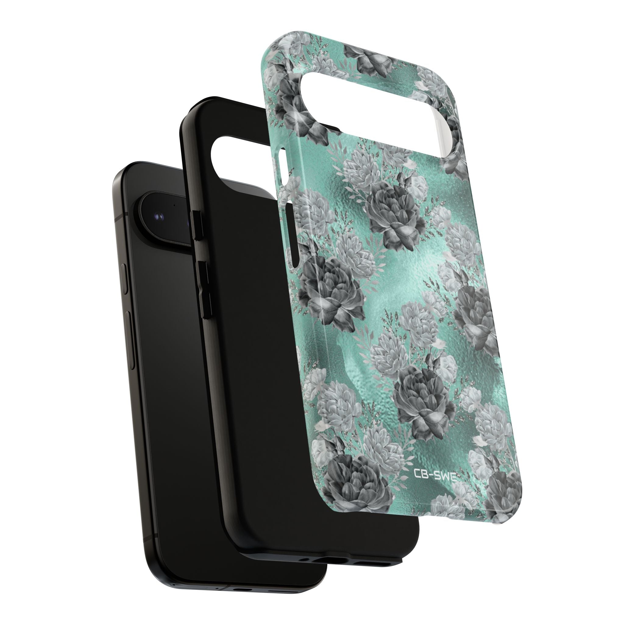 Teal Floral Elegance - Google Pixel Case