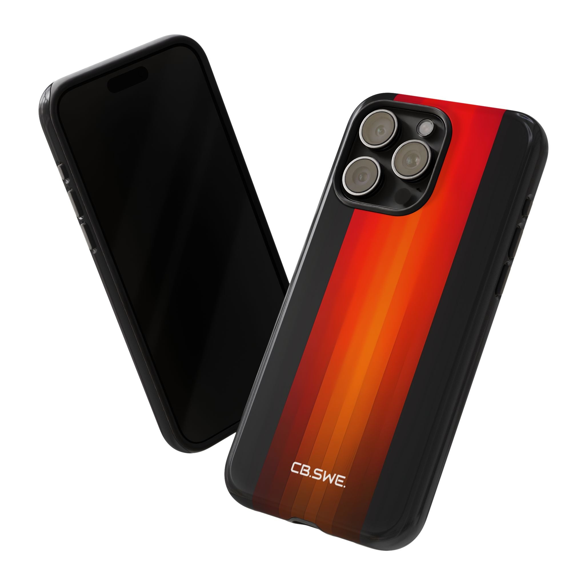 Vibrant Red to Black Gradient Minimalist Phone iPhone 15 - Tough