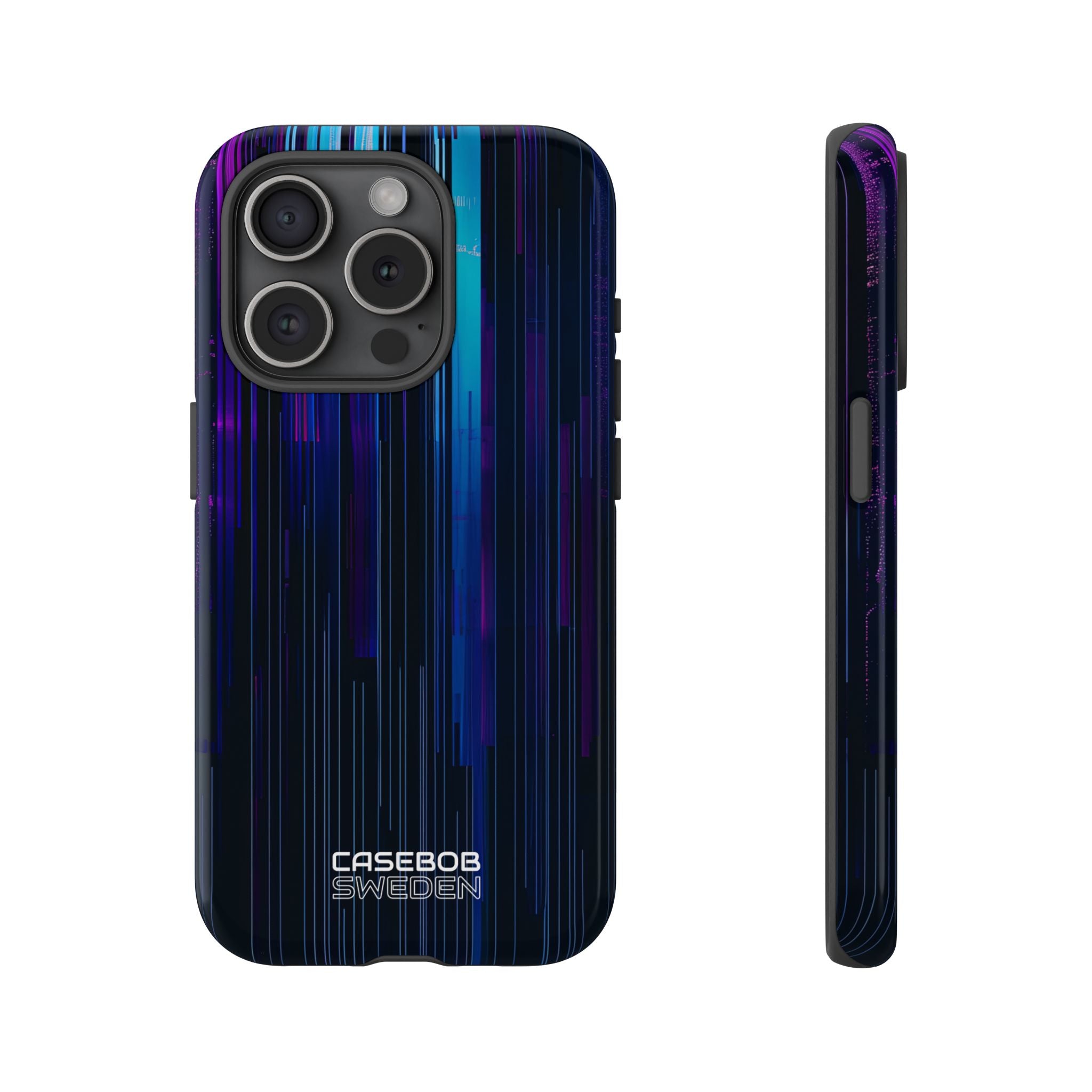 Neon Glitch Stripes iPhone 15 - Tough