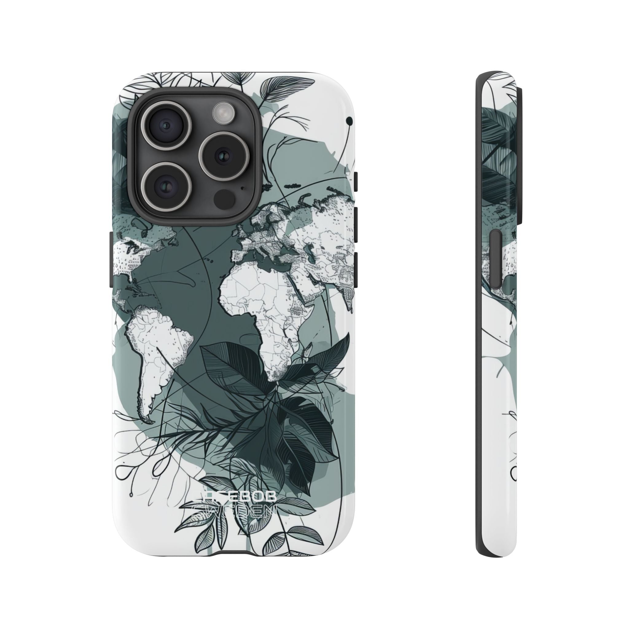 Botanische Weltkarte iPhone 15 – Robust