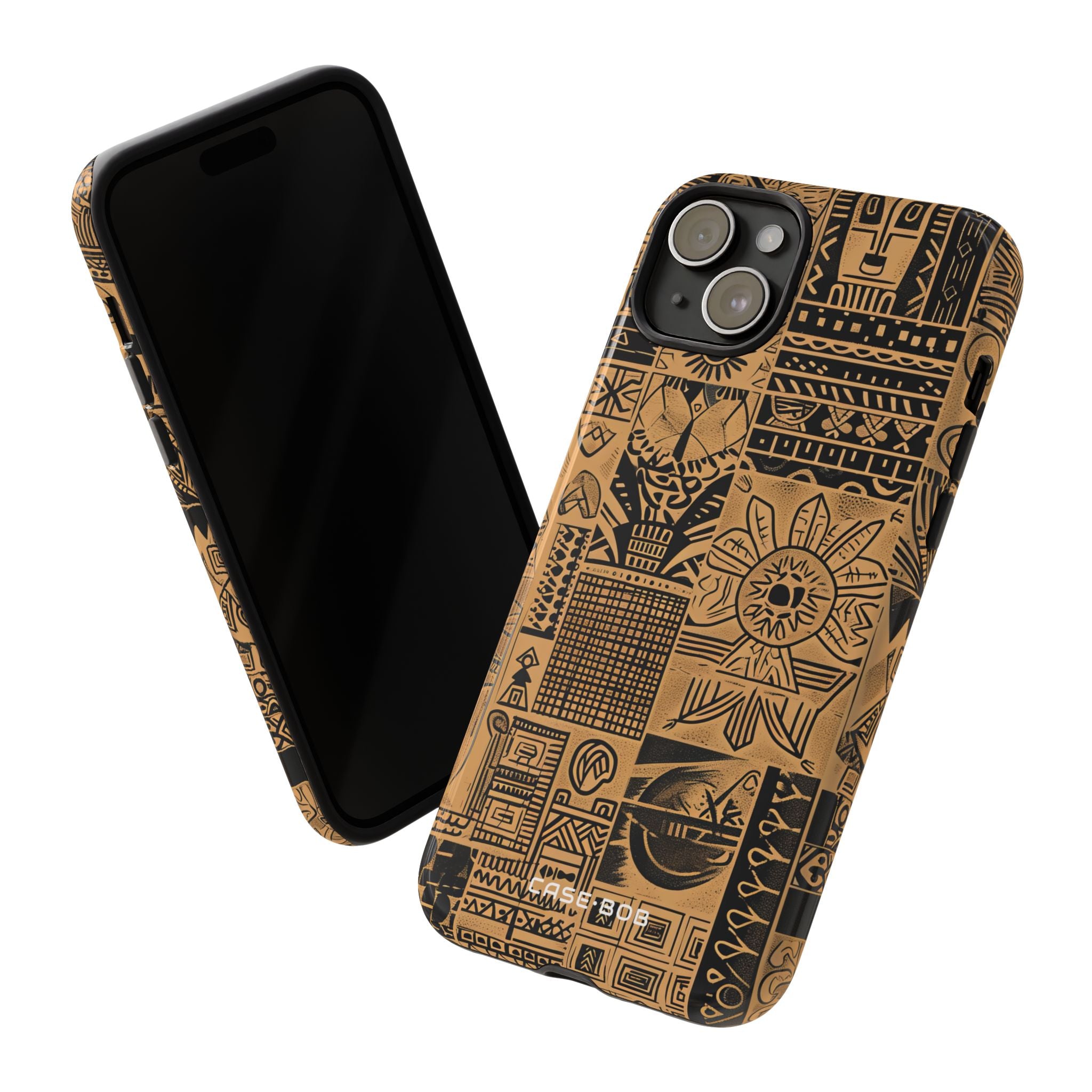 Tribal Faces iPhone 15 Plus Case - Tough