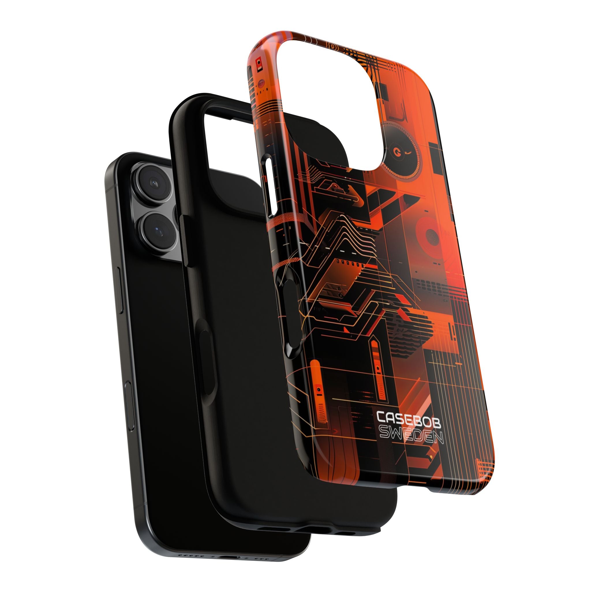 Orange Circuit Dreams iPhone 16 - Tough