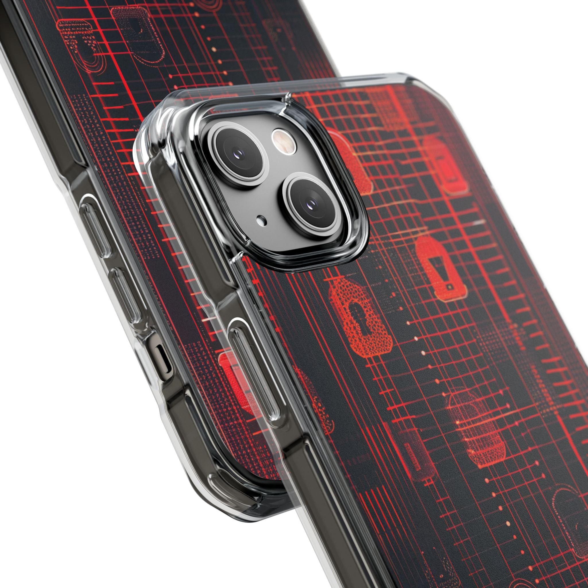 Cyber Locks Grid iPhone 14 - Impact Clear+