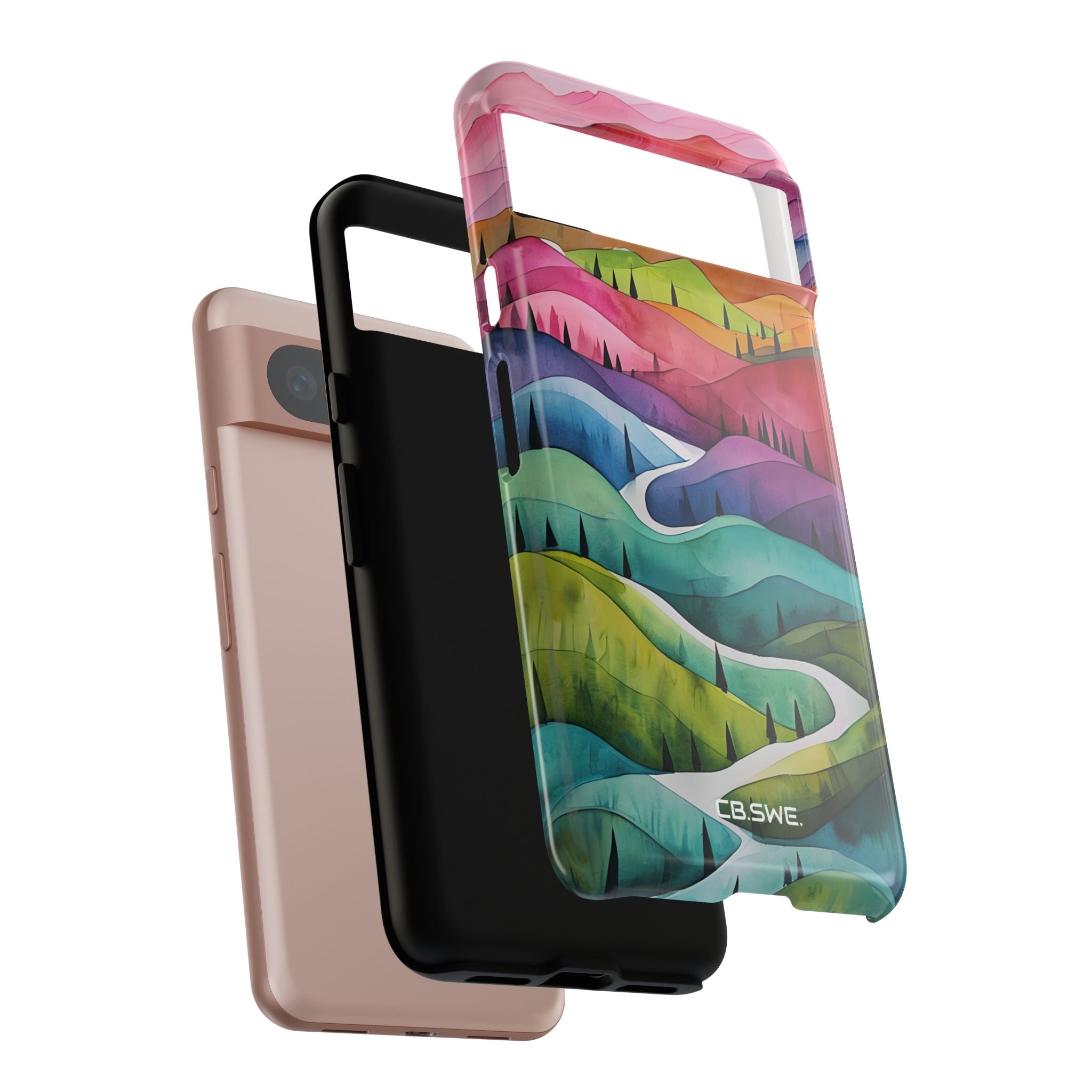 Vibrant Watercolor Hills Google Pixel Case