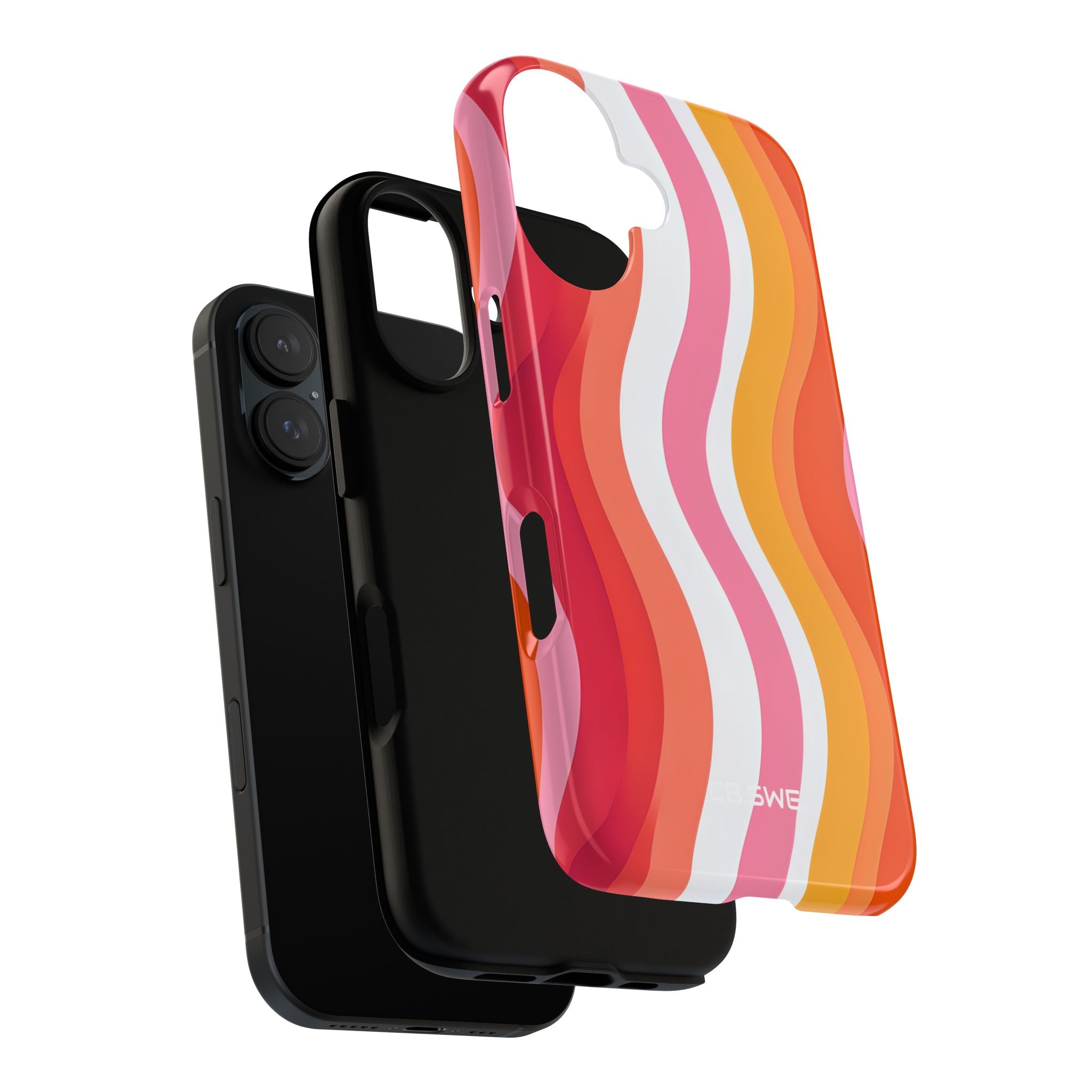 Vibrant Retro Vertical Wavy Stripes iPhone 16 - Tough