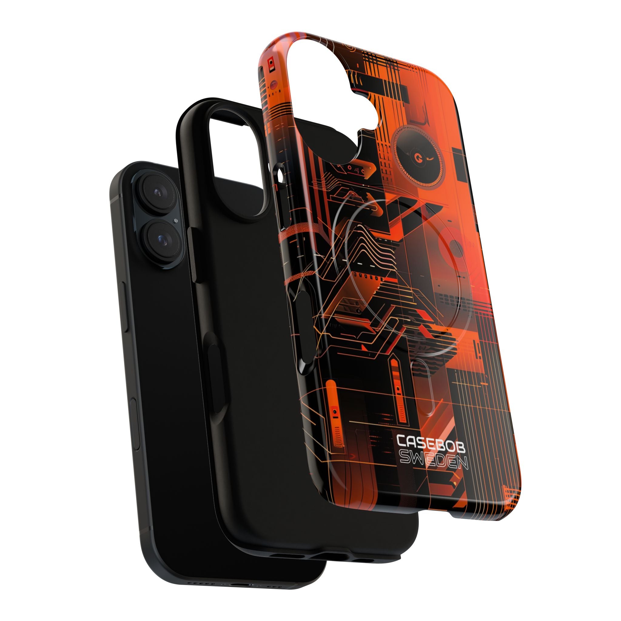 Orange Circuit Dreams iPhone 16 - Tough+