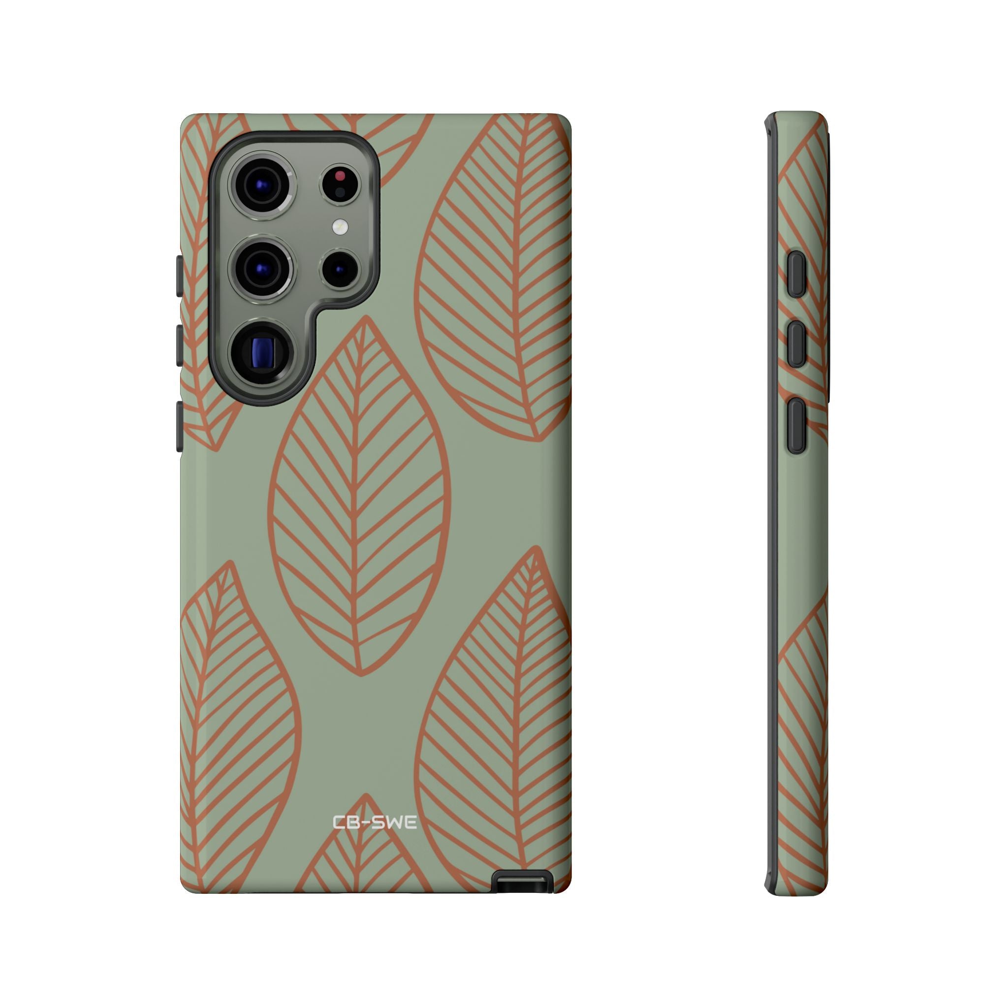 Mint and Orange Leaves - Samsung Case