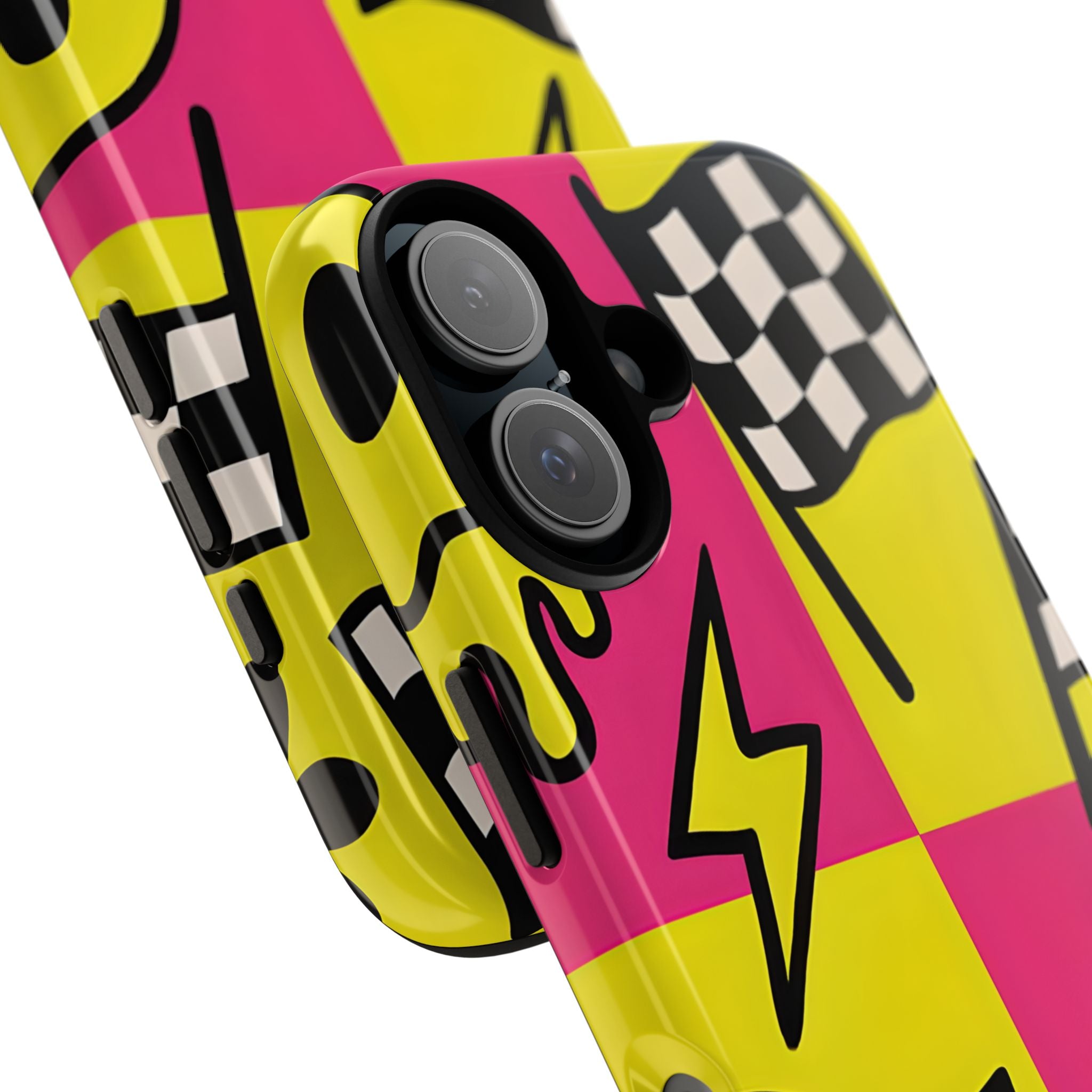 Vibrant Pop Art Smiling Faces and Lightning iPhone 16 - Tough