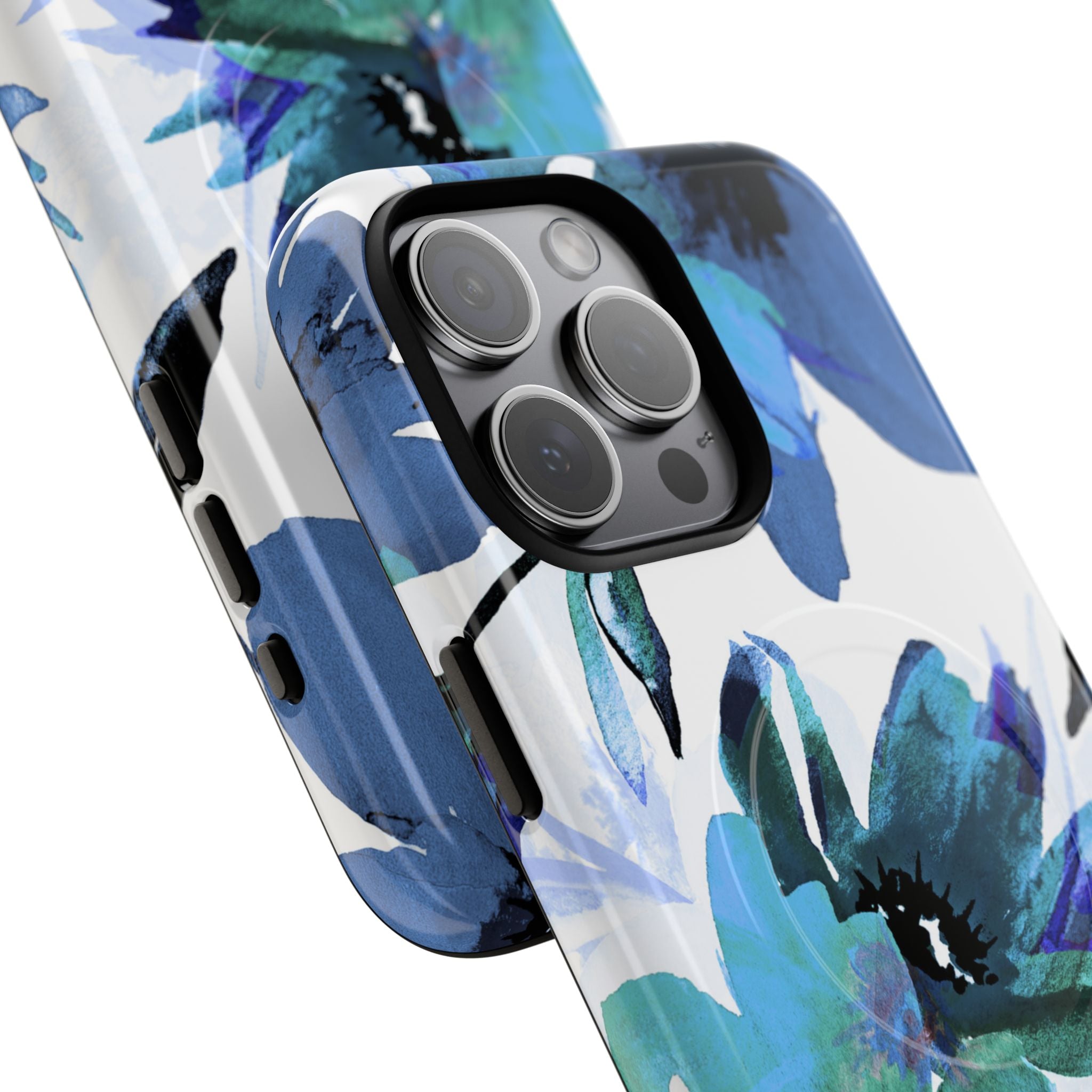 Blue Blossom Radiance iPhone 15 Pro Max Case - Tough+