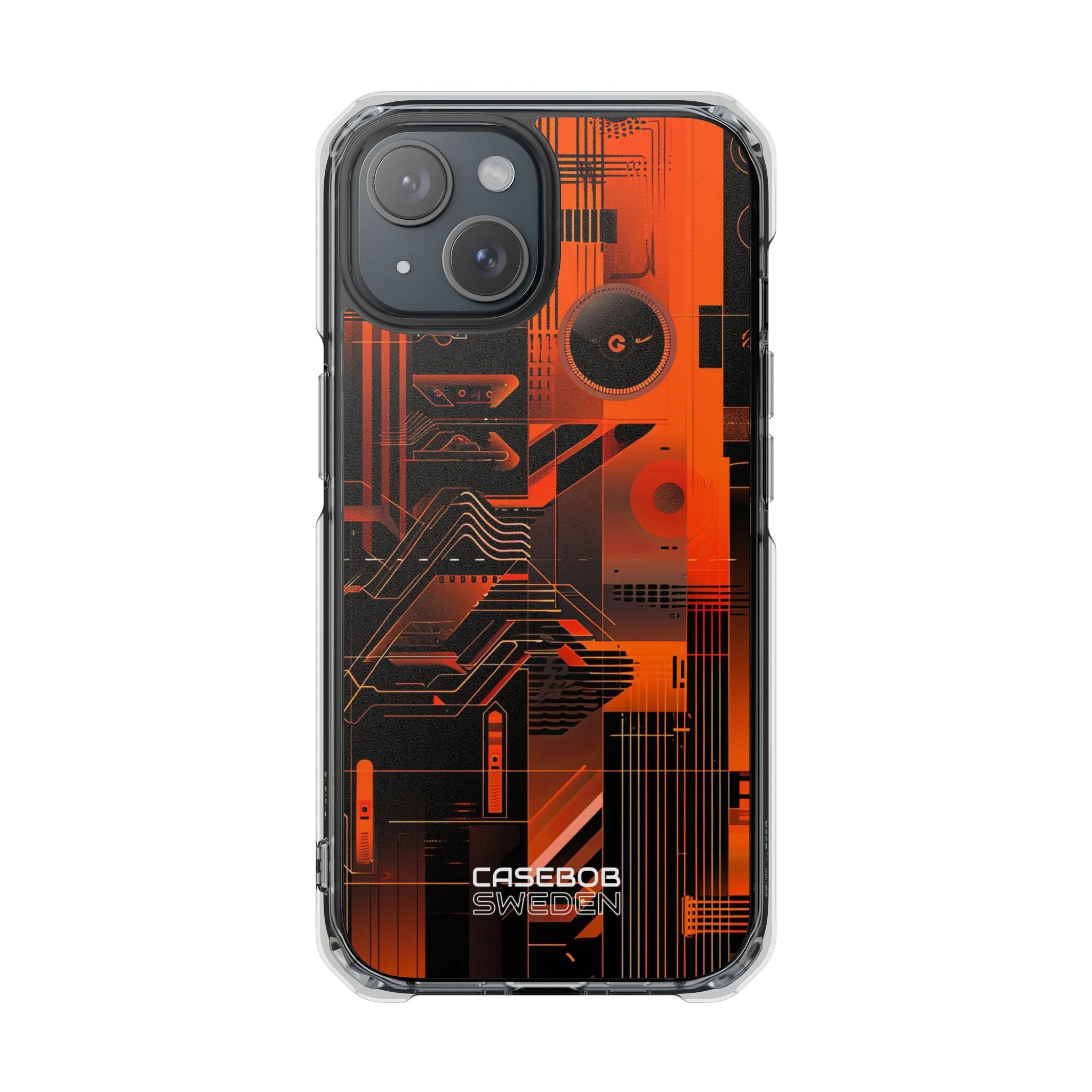 Orange Circuit Dreams iPhone 15 - Impact Clear+