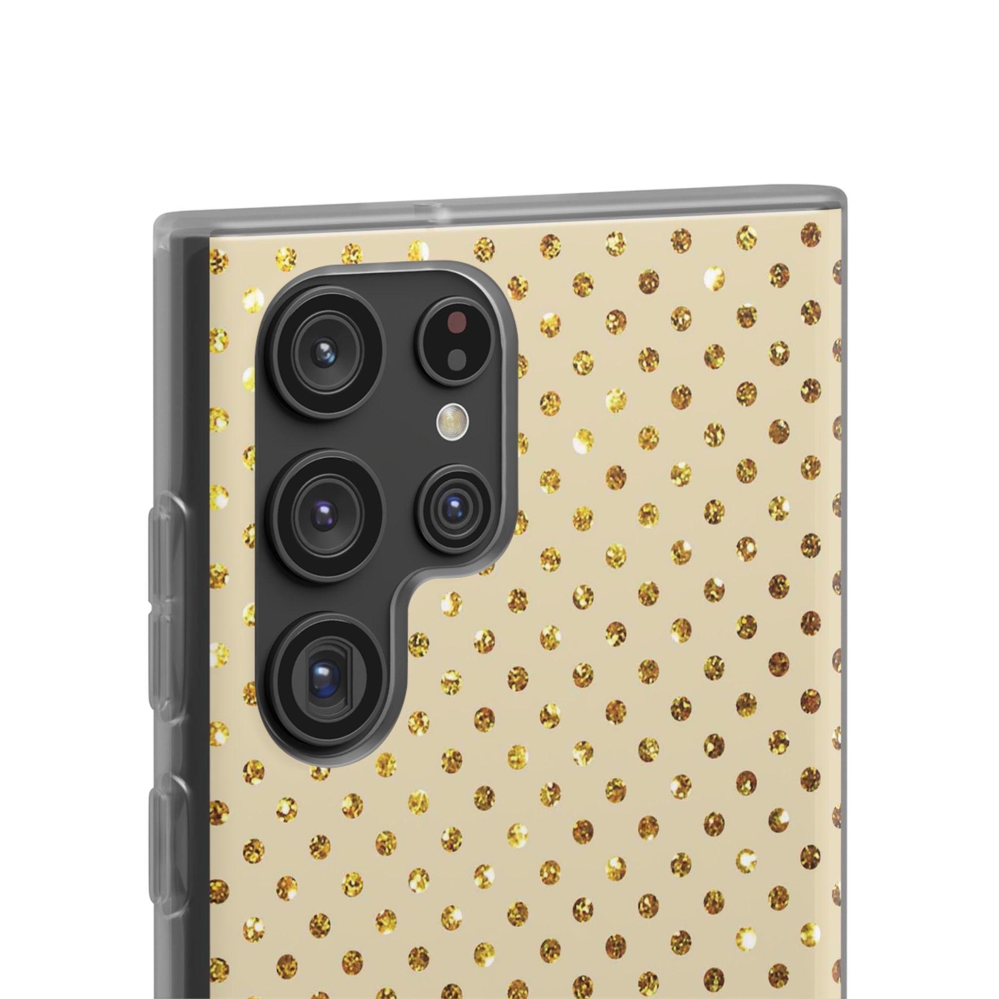 Gold Sparkle Grid Samsung S22 Ultra Case - Soft