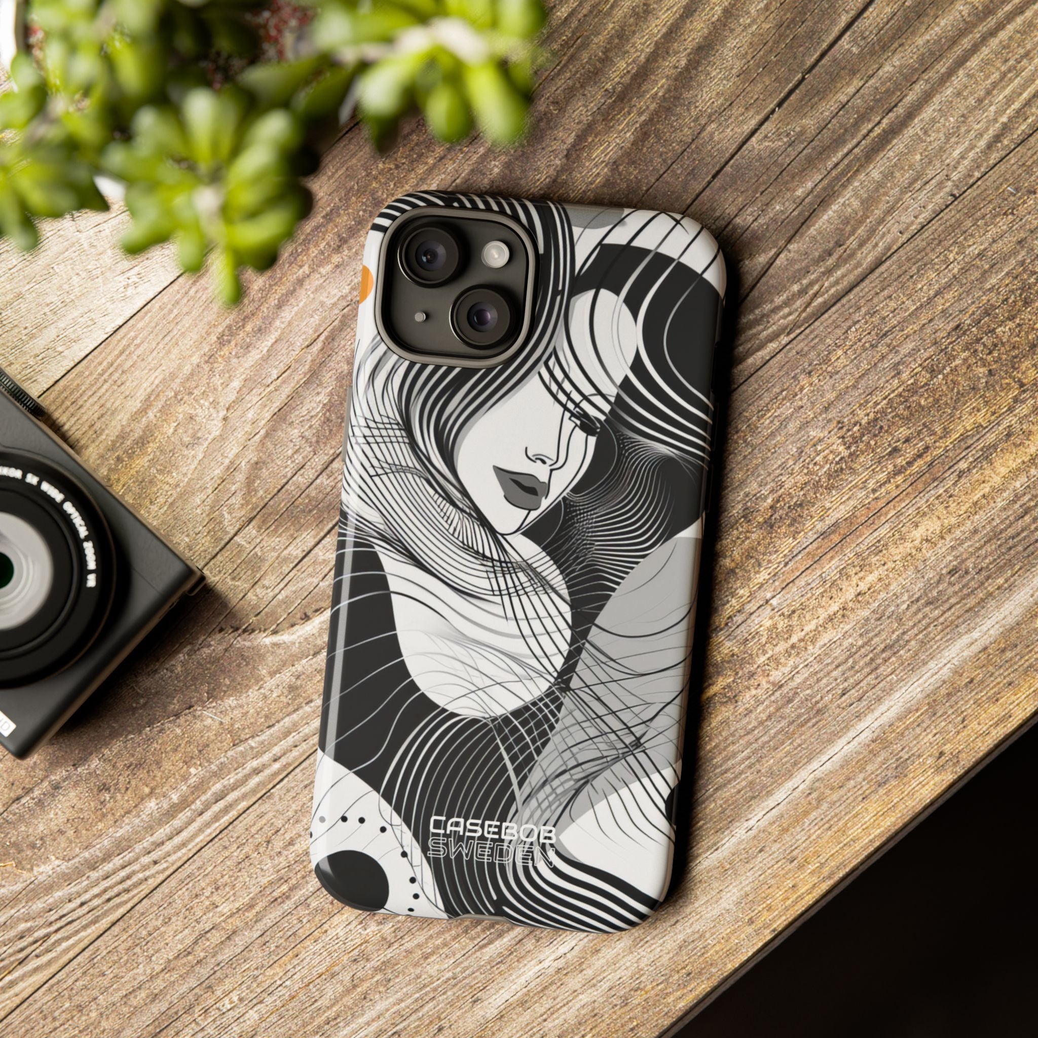 Orange Wave Motion iPhone 15 - Tough