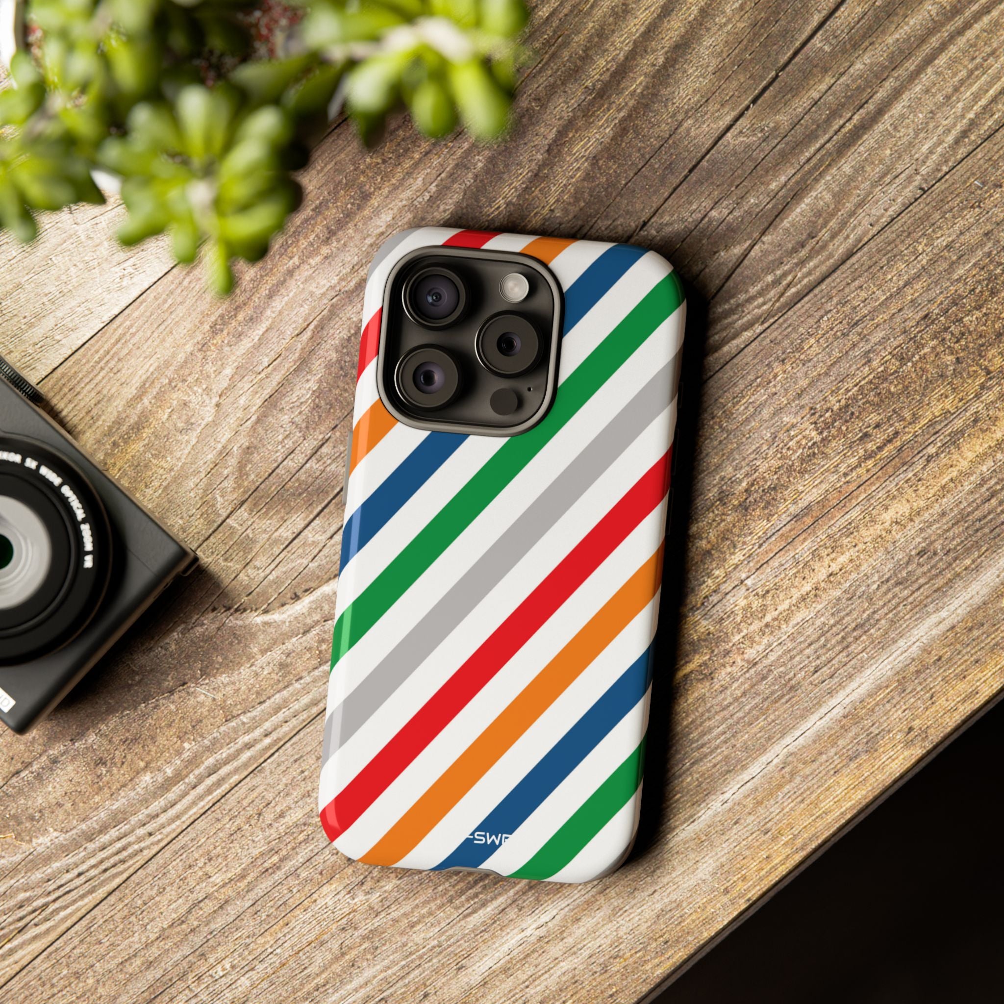 Vibrant Geometric Stripes - iPhone Case