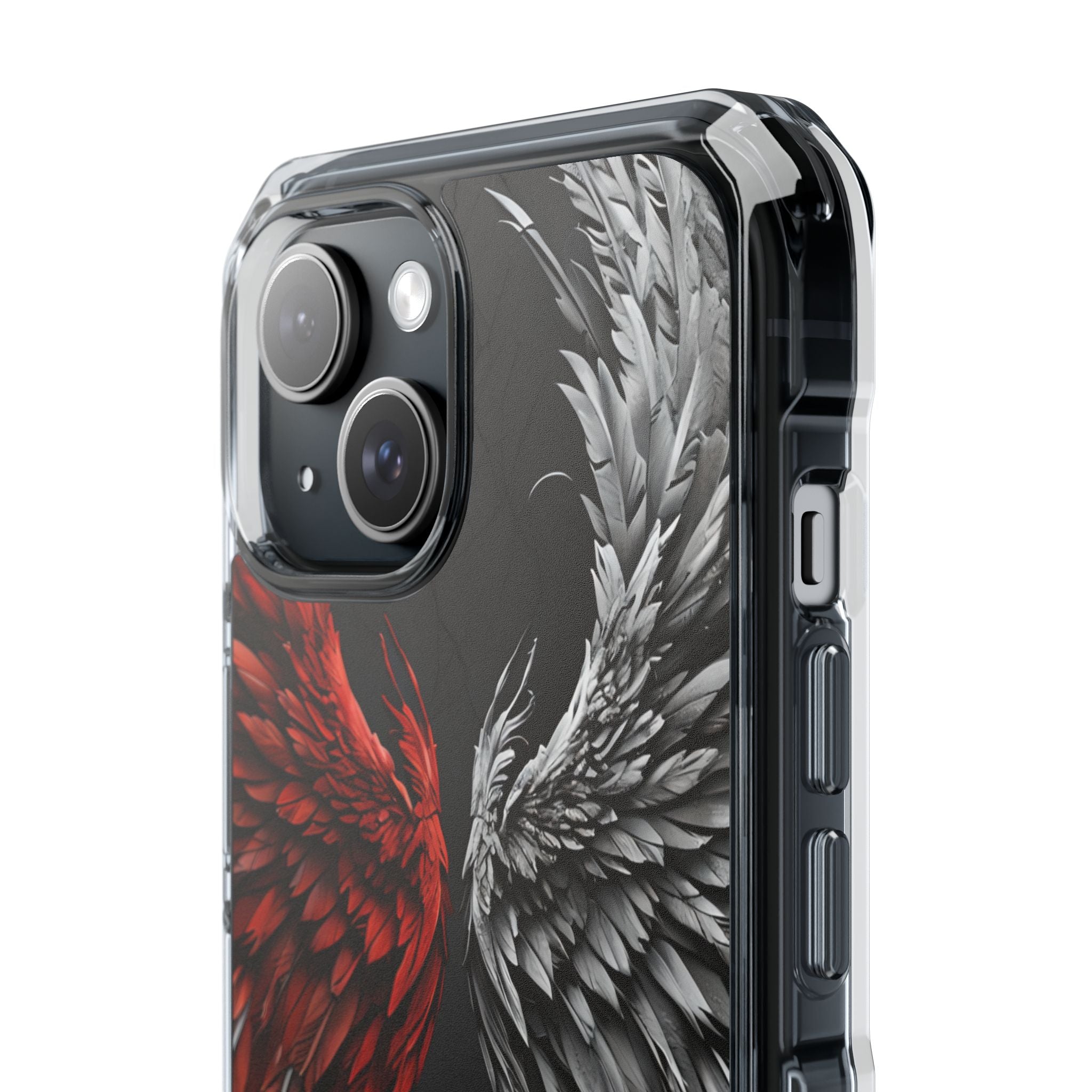 Crimson Silver Wings iPhone 15 Case - Impact
